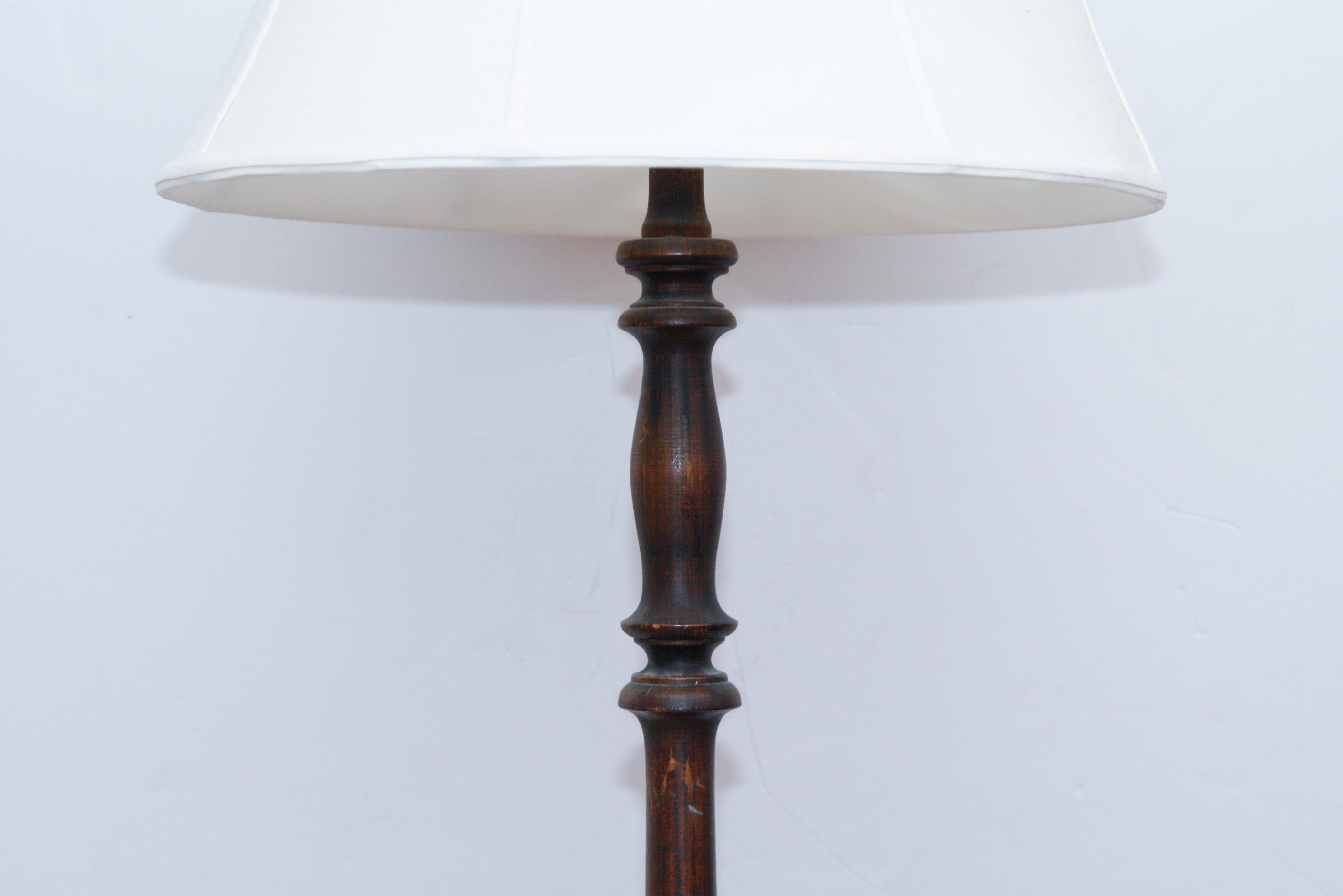 Antique Turned Wood Floor Lamp