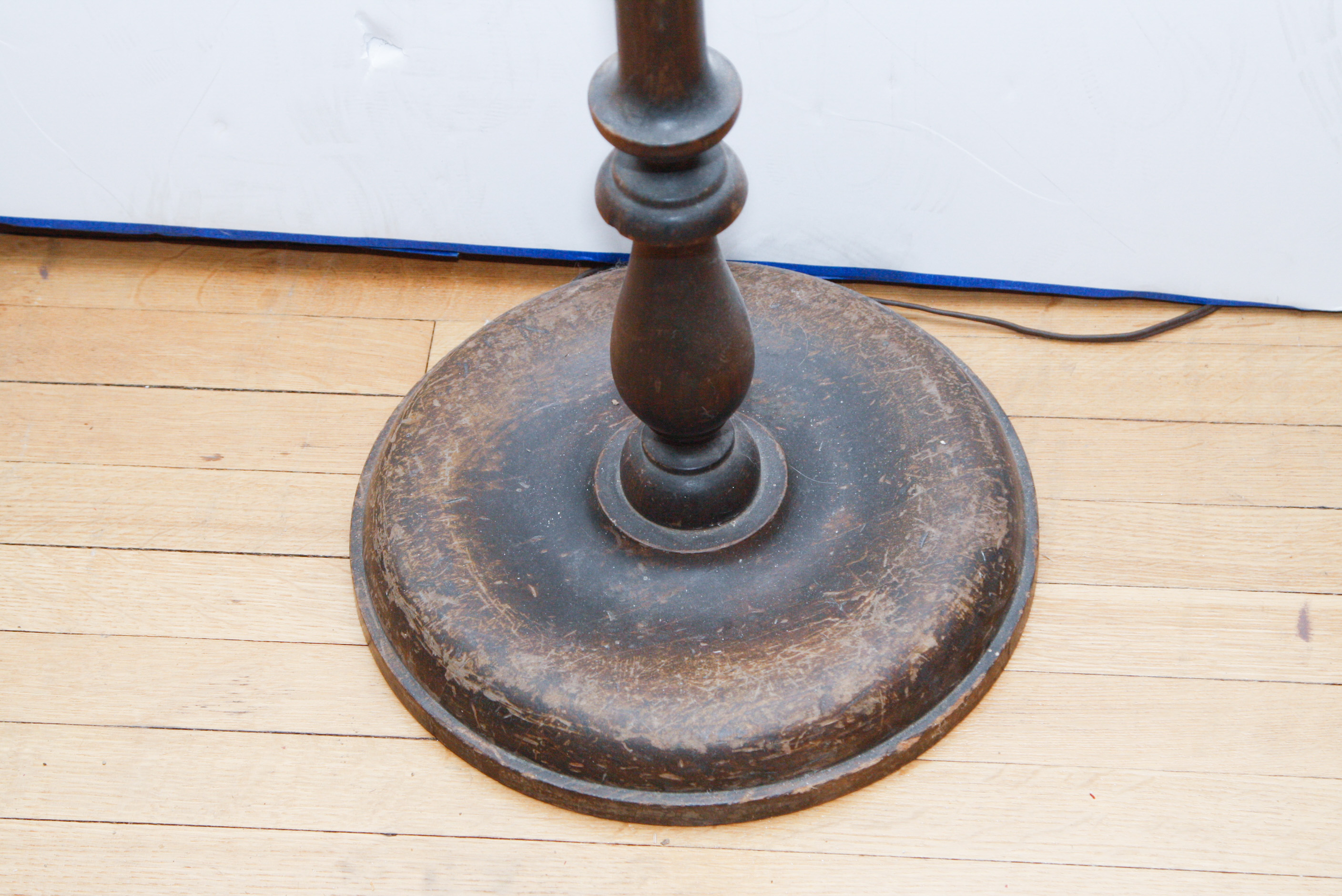 Antique Turned Wood Floor Lamp