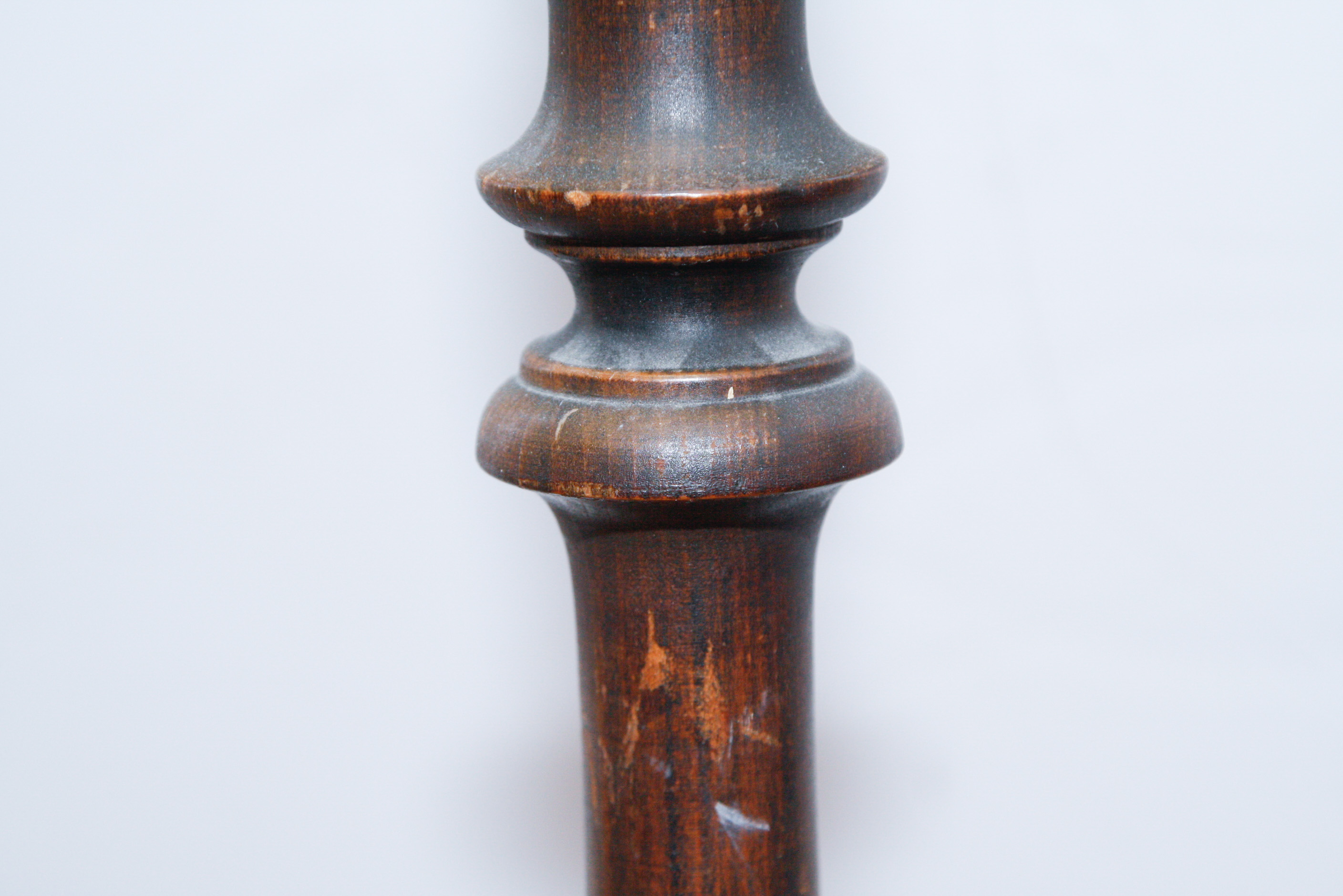 Antique Turned Wood Floor Lamp