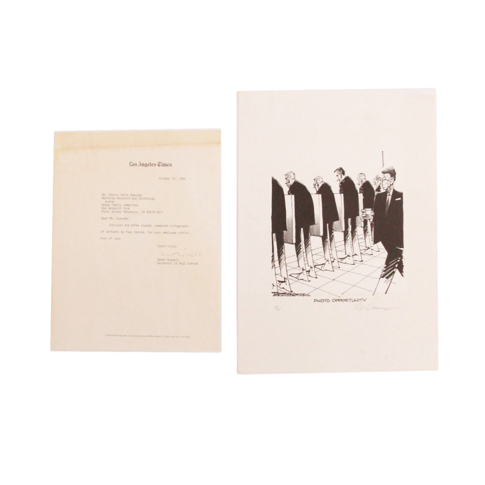 Paul Conrad Lithograph on Paper "Photo Opportunity"