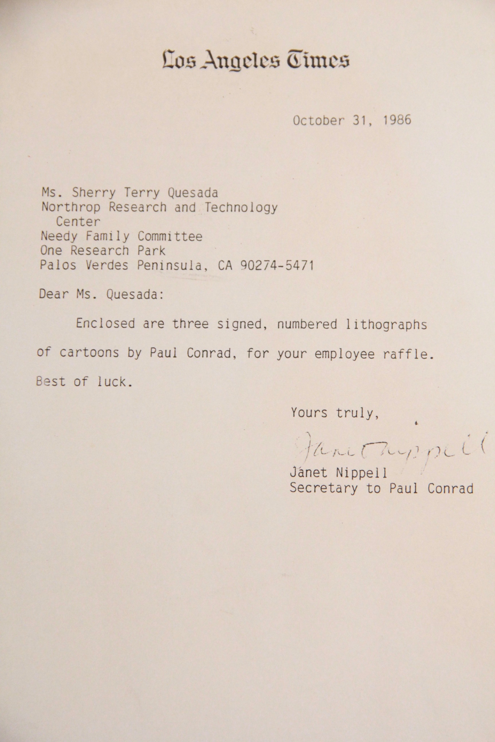 Paul Conrad Lithograph on Paper "Photo Opportunity"