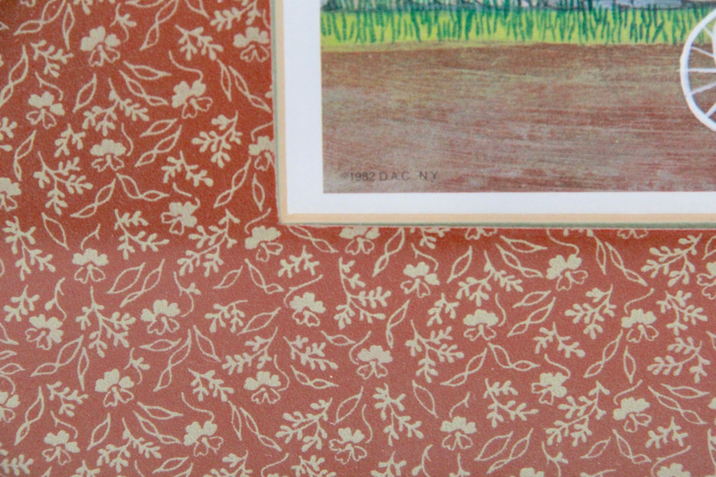 Regi Klein Offset Lithograph Village Scene