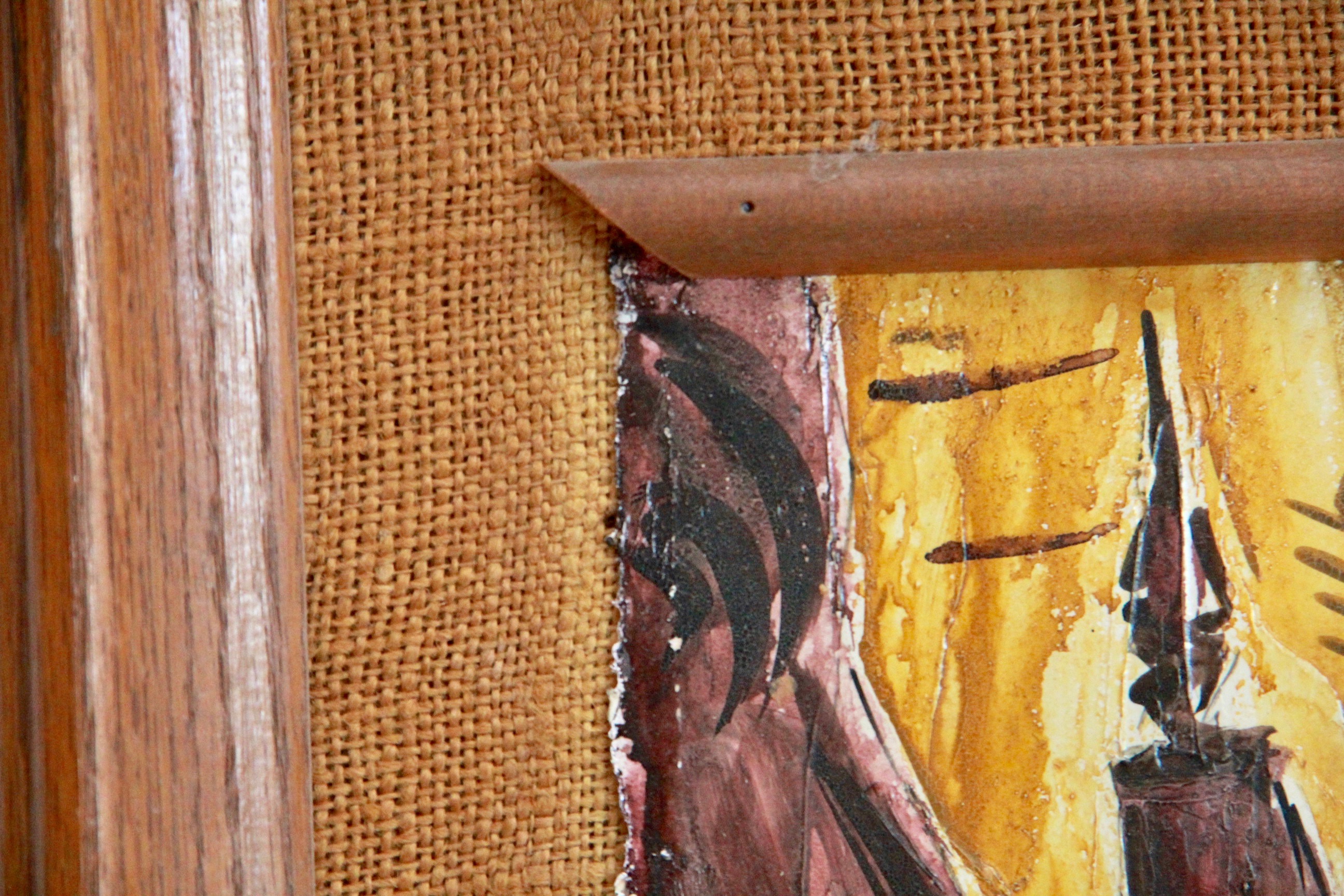 Mid Century Oil on Board of European Cityscape