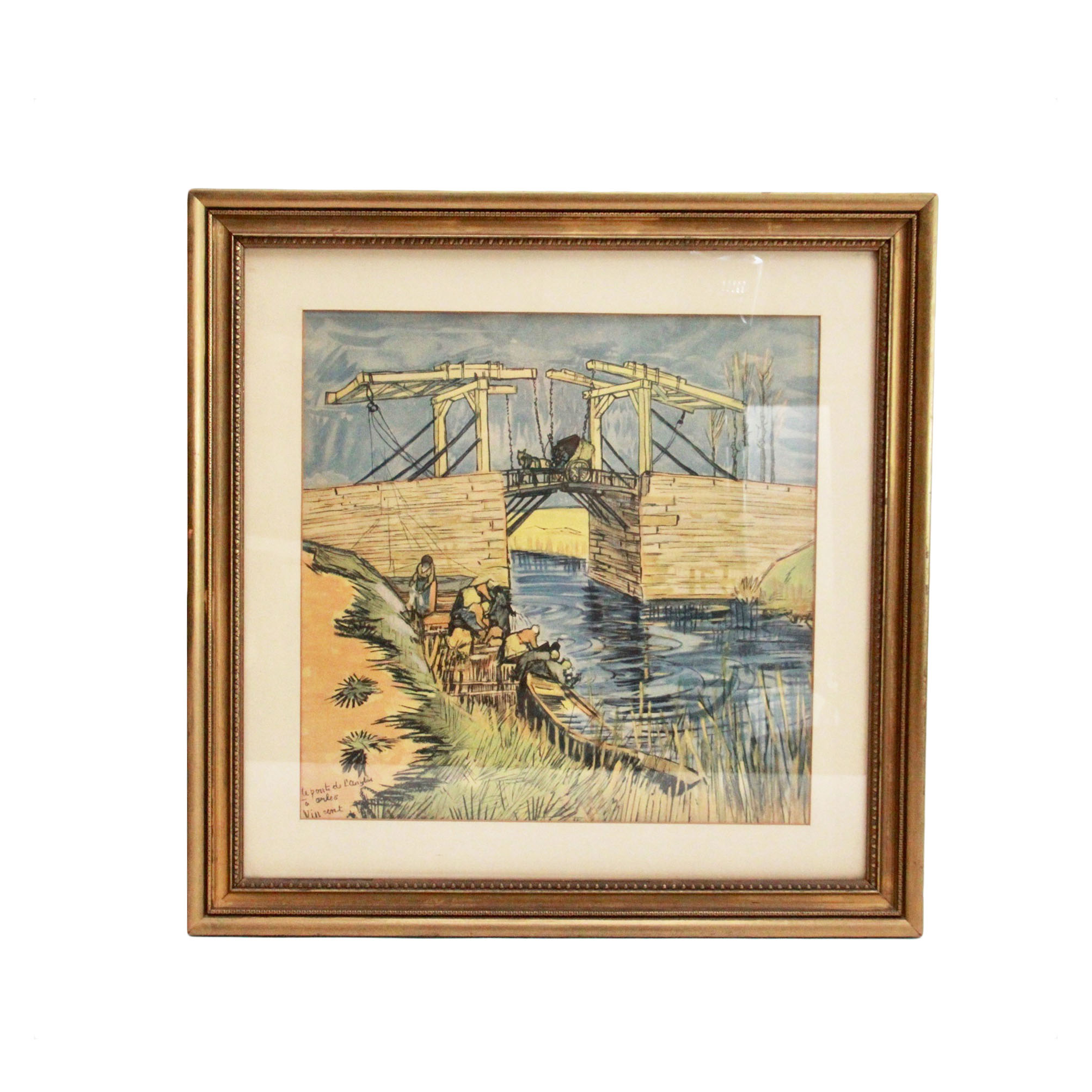Vincent Van Gogh Reproduction Print After "Pont Van-Gogh Arles"