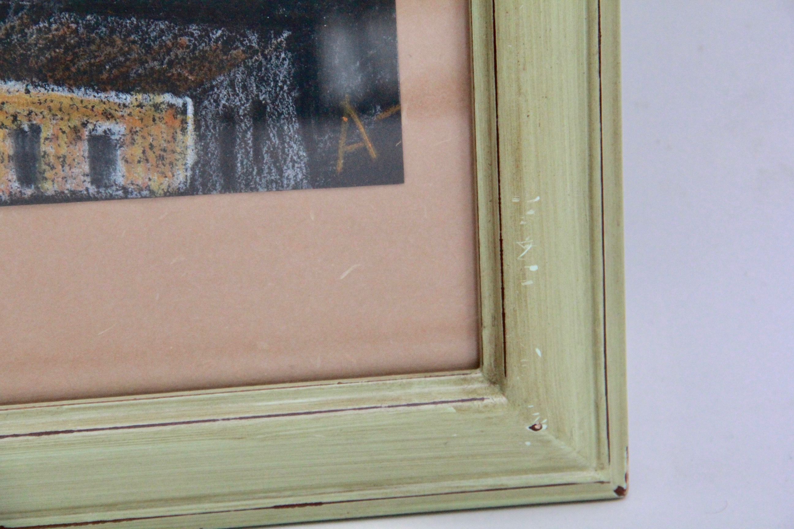 Pastel Cityscape and After Salvador Dalí Reproduction Print "Rod and Gun"