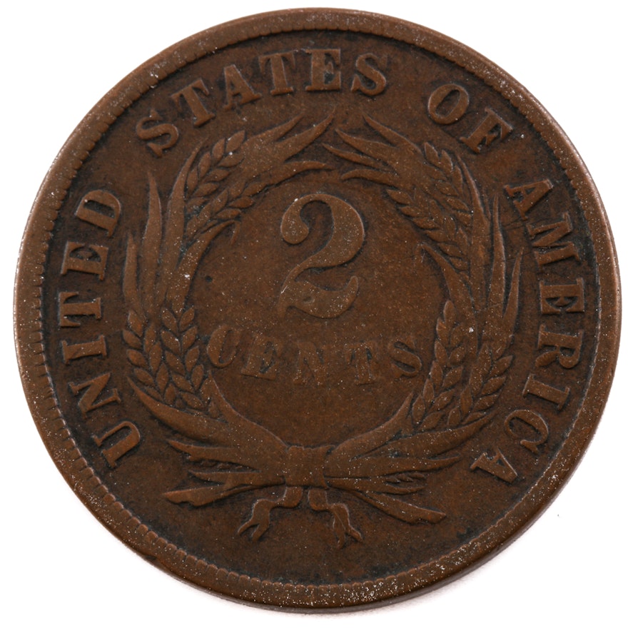 1865 Two Cent Coin