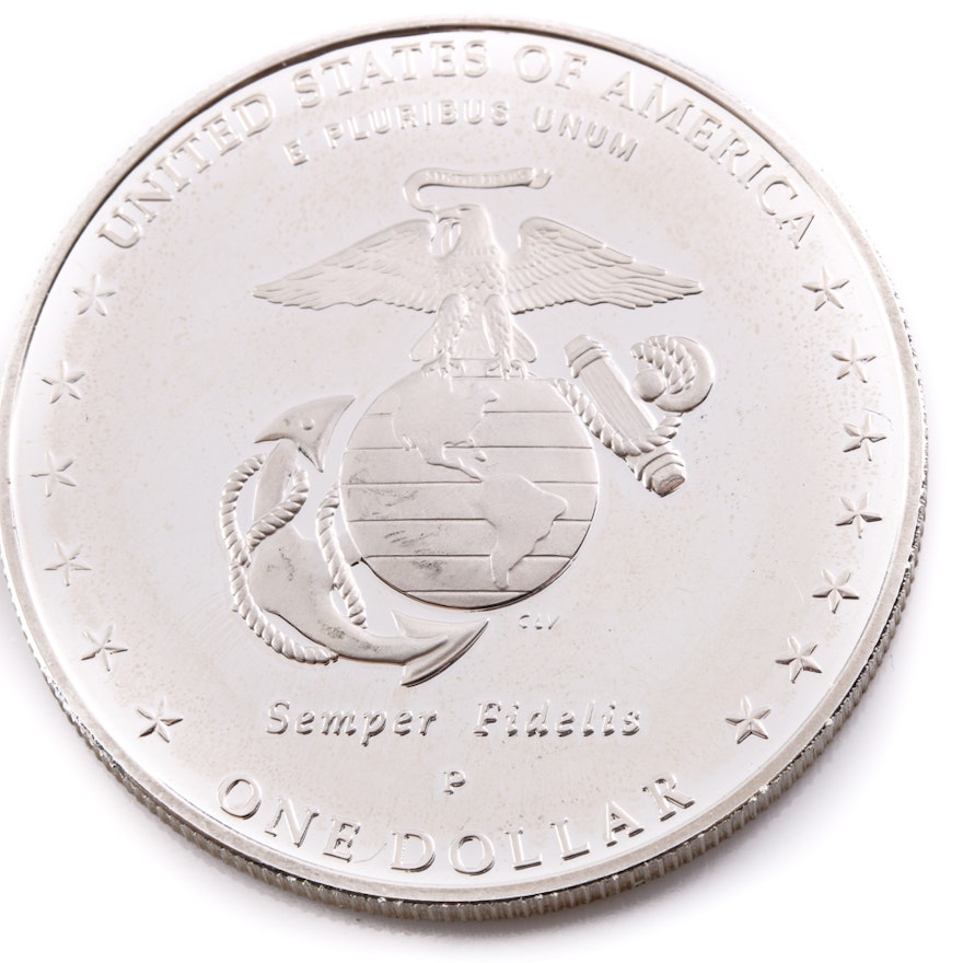 2005 P Marine Corps Commemorative Silver Dollar Proof Coin