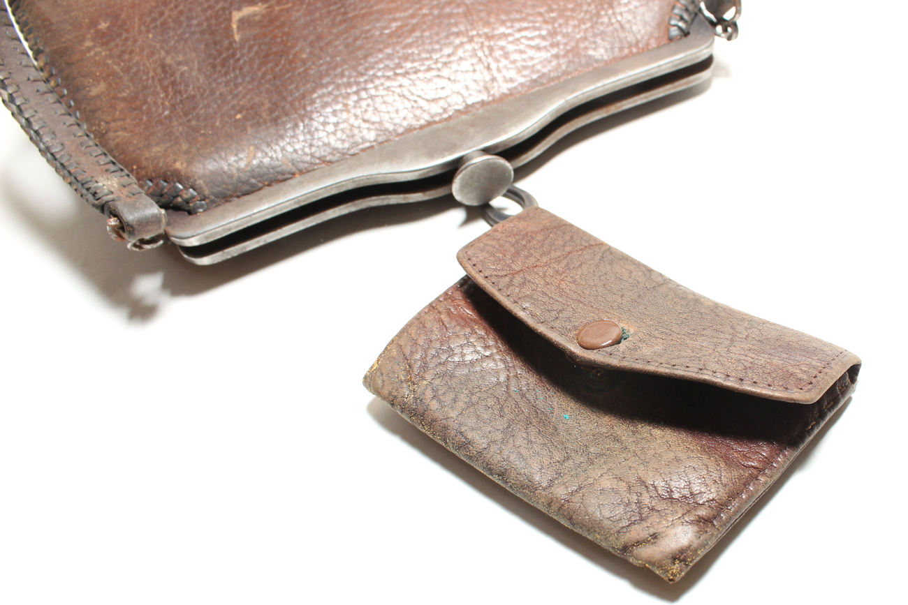 Art Deco "Meeker Made" Tooled Leather and Silver Handbag