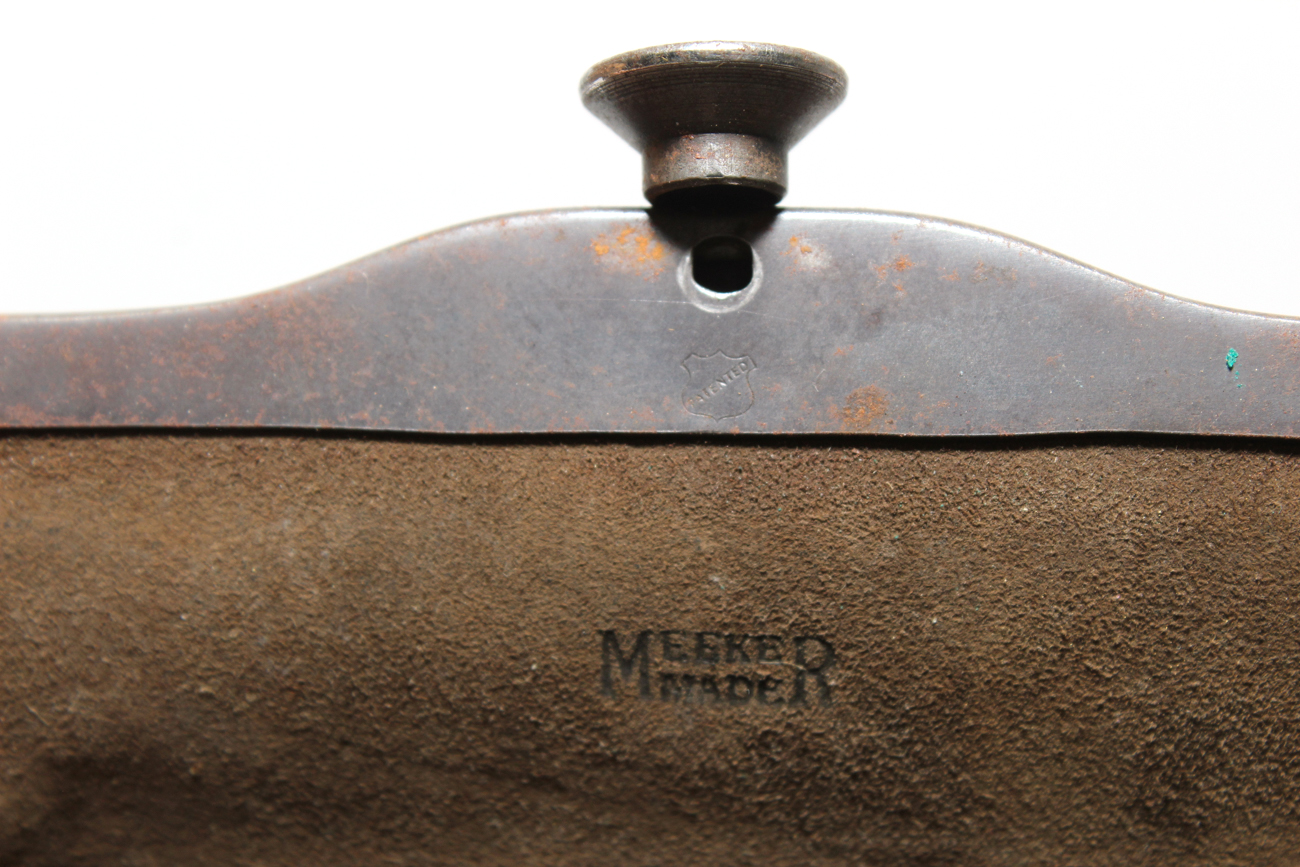 Art Deco "Meeker Made" Tooled Leather and Silver Handbag