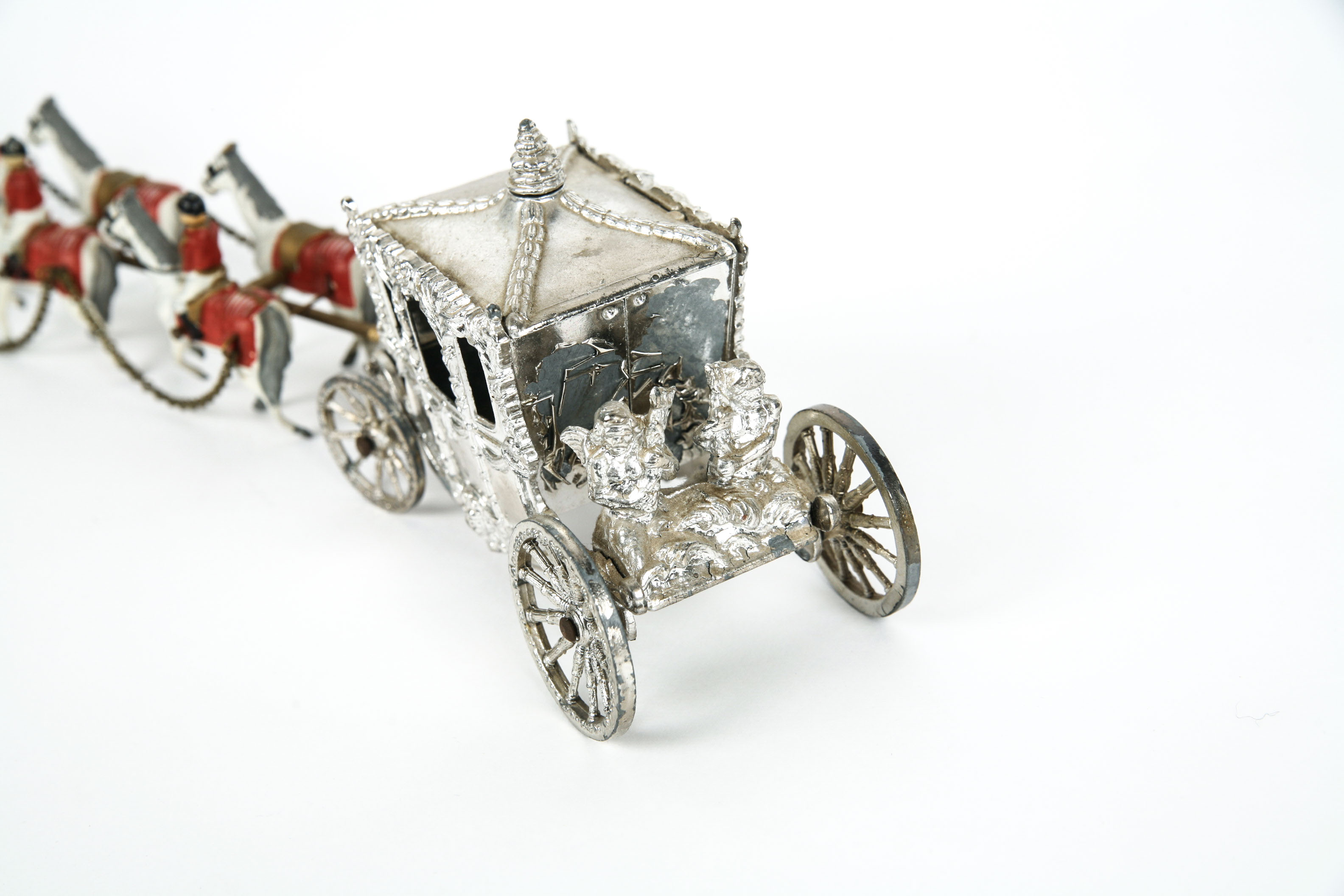 Vintage Cast Aluminum Queen Elizabeth II Coronation Chariot Toy