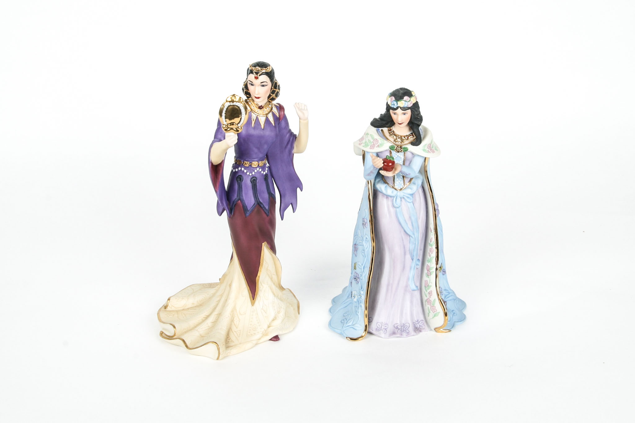 Two Limited Edition Lenox Porcelain Figurines "Snow White " and " The Evil Stepmother".
