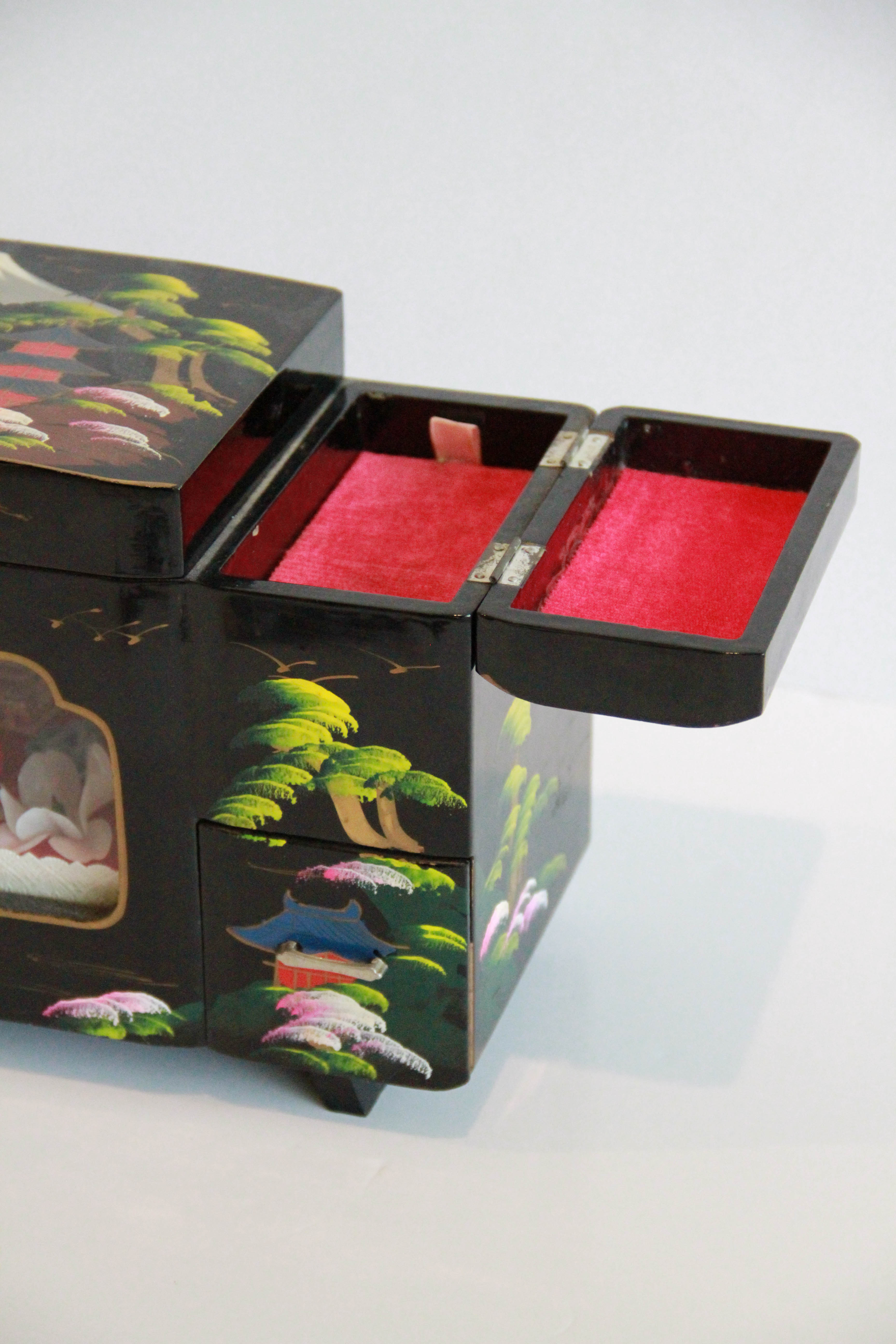 Japanese Jewelry Box With Mickey Mouse Watch