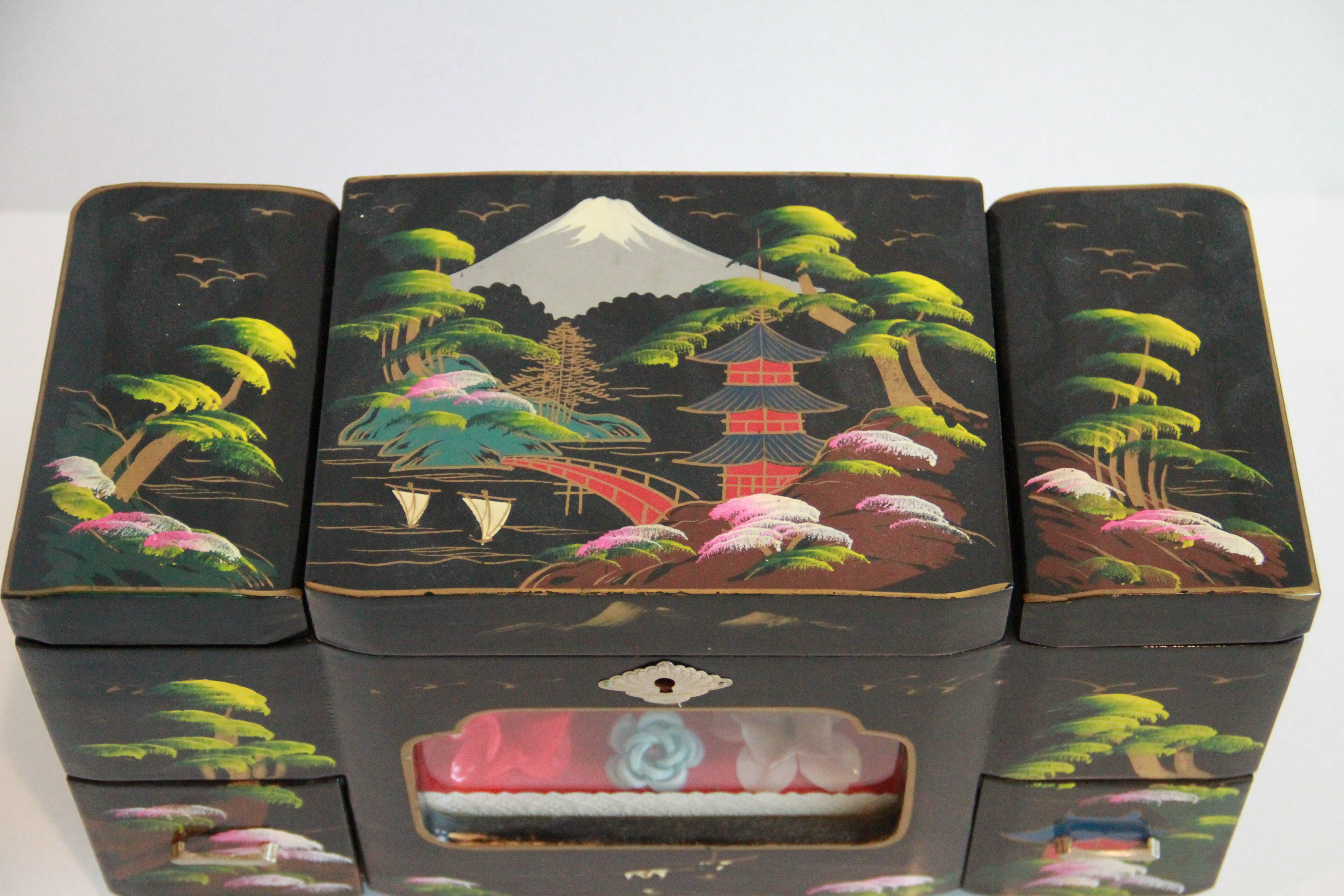 Japanese Jewelry Box With Mickey Mouse Watch