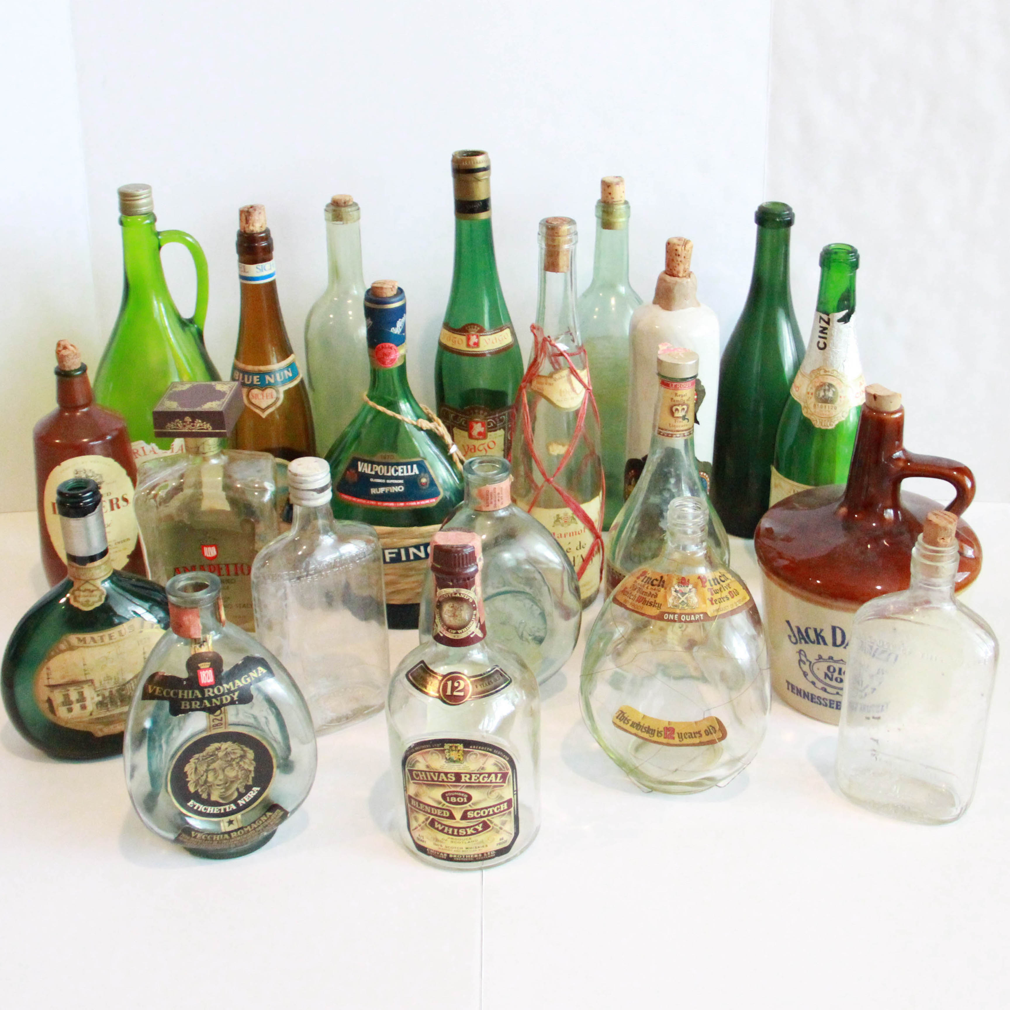 Vintage Glass Liquor Bottles