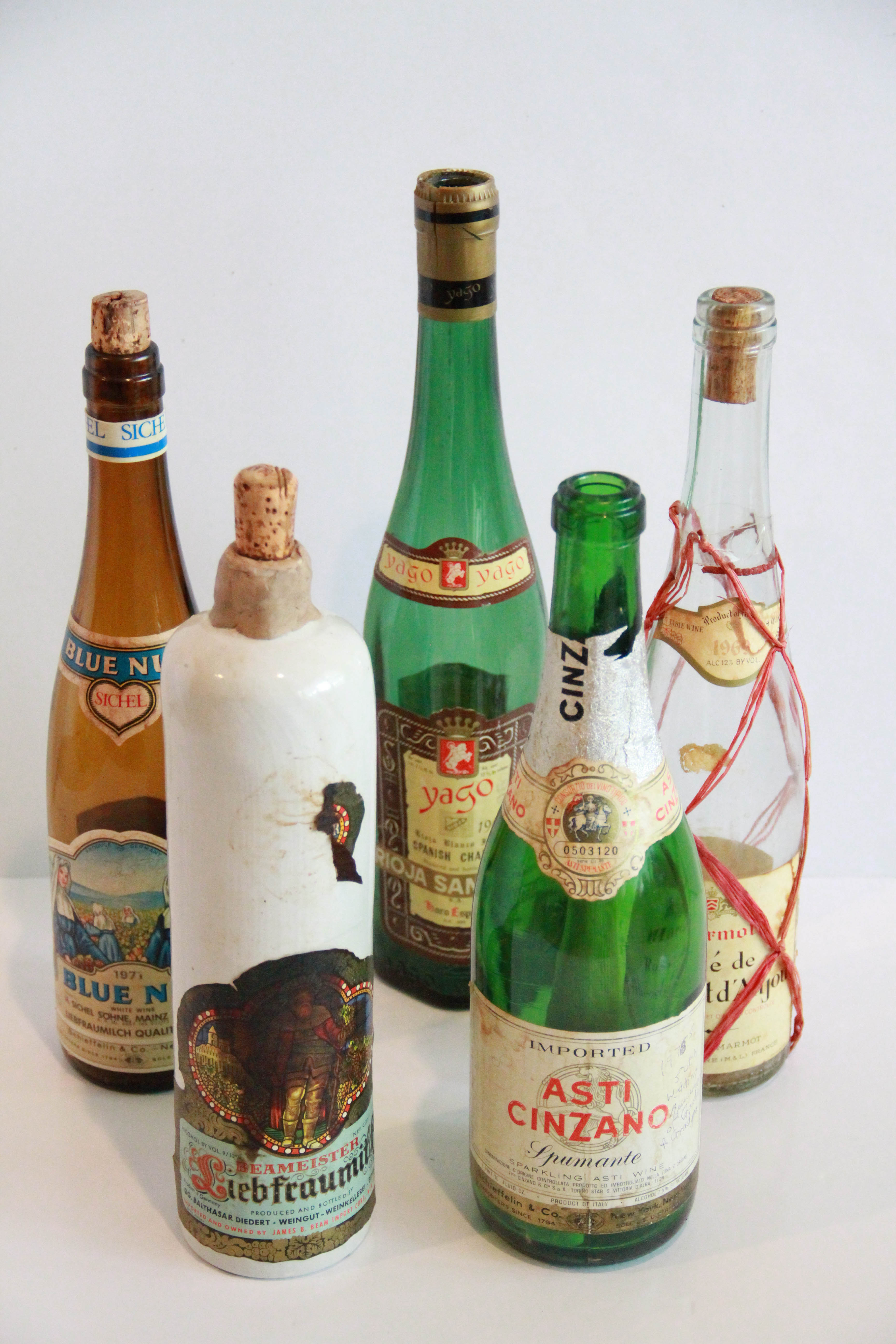 Vintage Glass Liquor Bottles