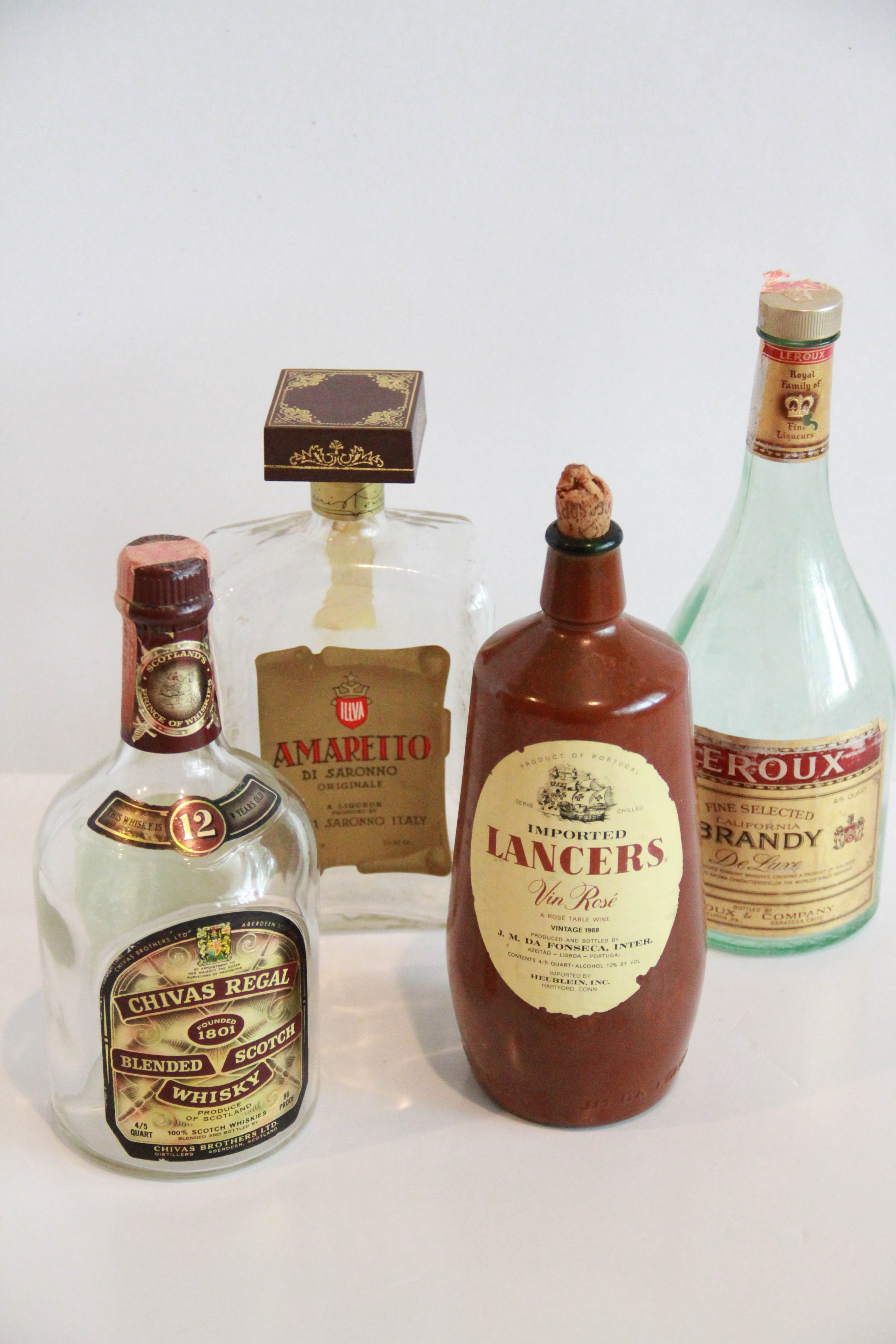 Vintage Glass Liquor Bottles