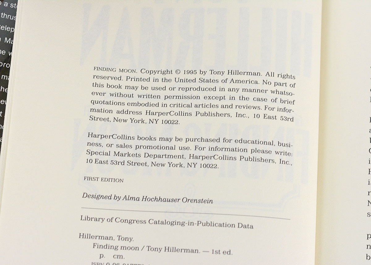 Signed First Edition Tony Hillerman Books