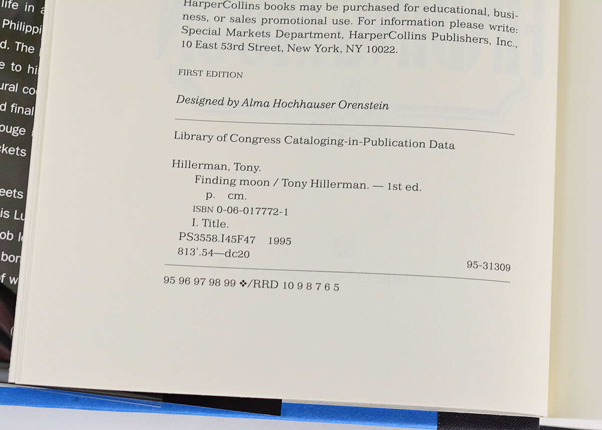 Signed First Edition Tony Hillerman Books