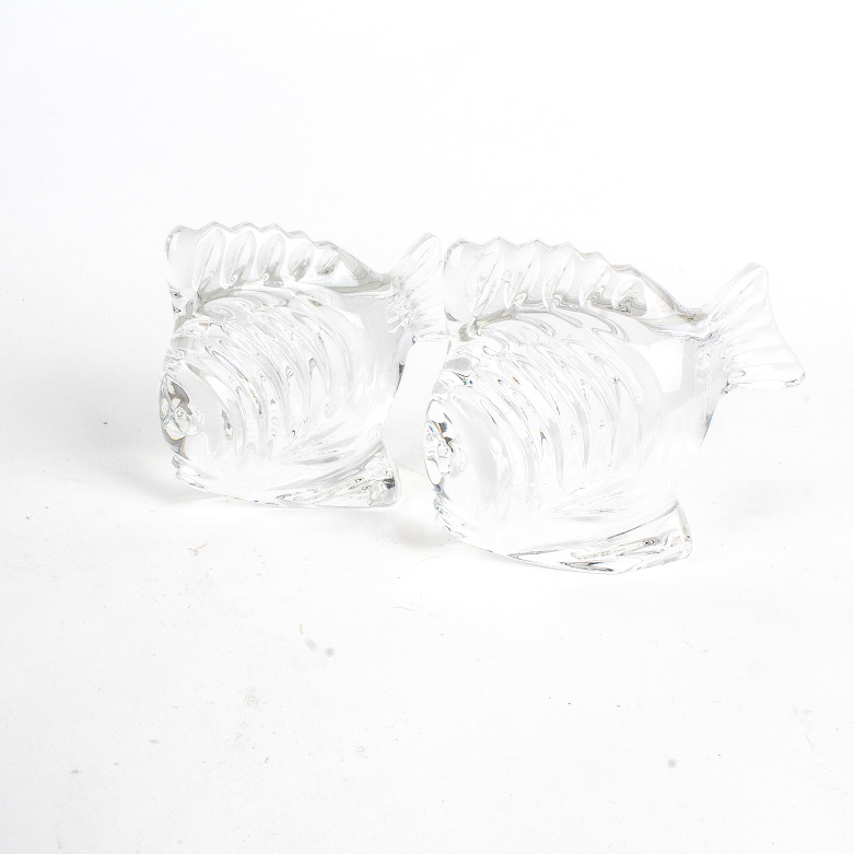 Pair of Waterford Crystal Fish Figurines