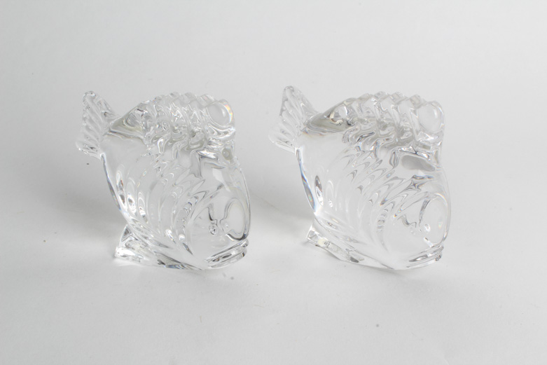 Pair of Waterford Crystal Fish Figurines