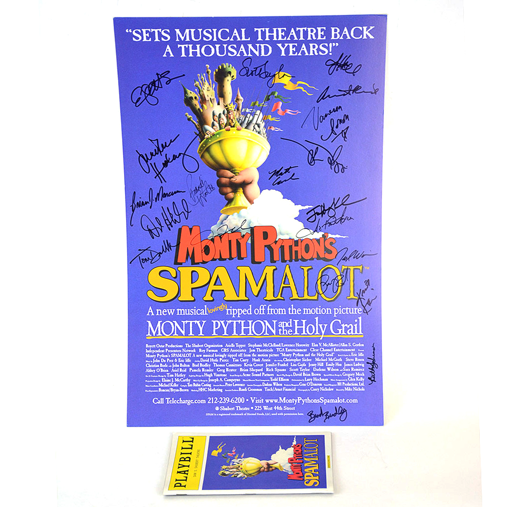 Monty Python's "Spamalot" Playbill and Signed Poster