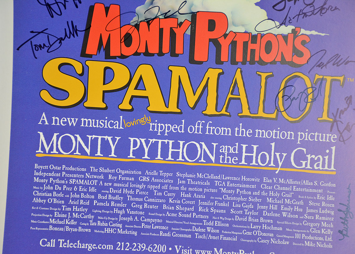 Monty Python's "Spamalot" Playbill and Signed Poster