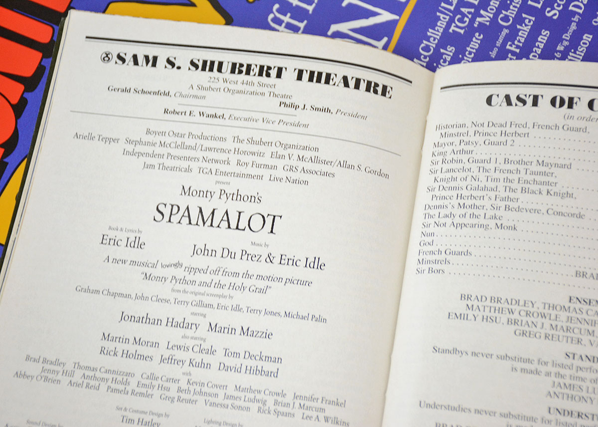Monty Python's "Spamalot" Playbill and Signed Poster