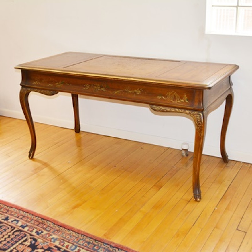 French Provincial Style Asian Influenced Desk by Drexel Furniture