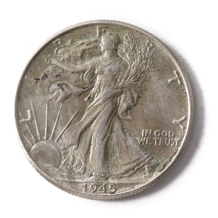 1945 Walking Liberty Silver Half Dollar