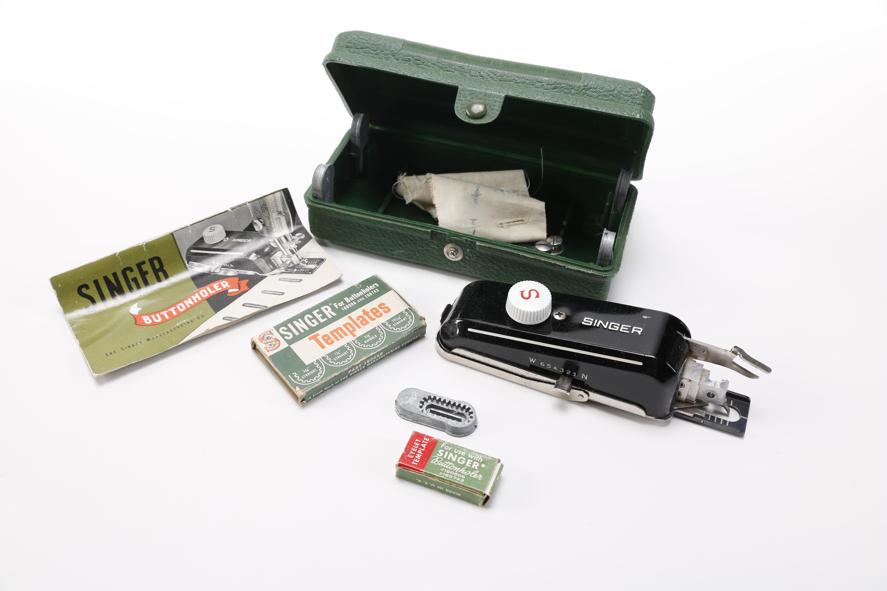 Sewing Tools Including Singer Tiny Serger and Singer Buttonholer