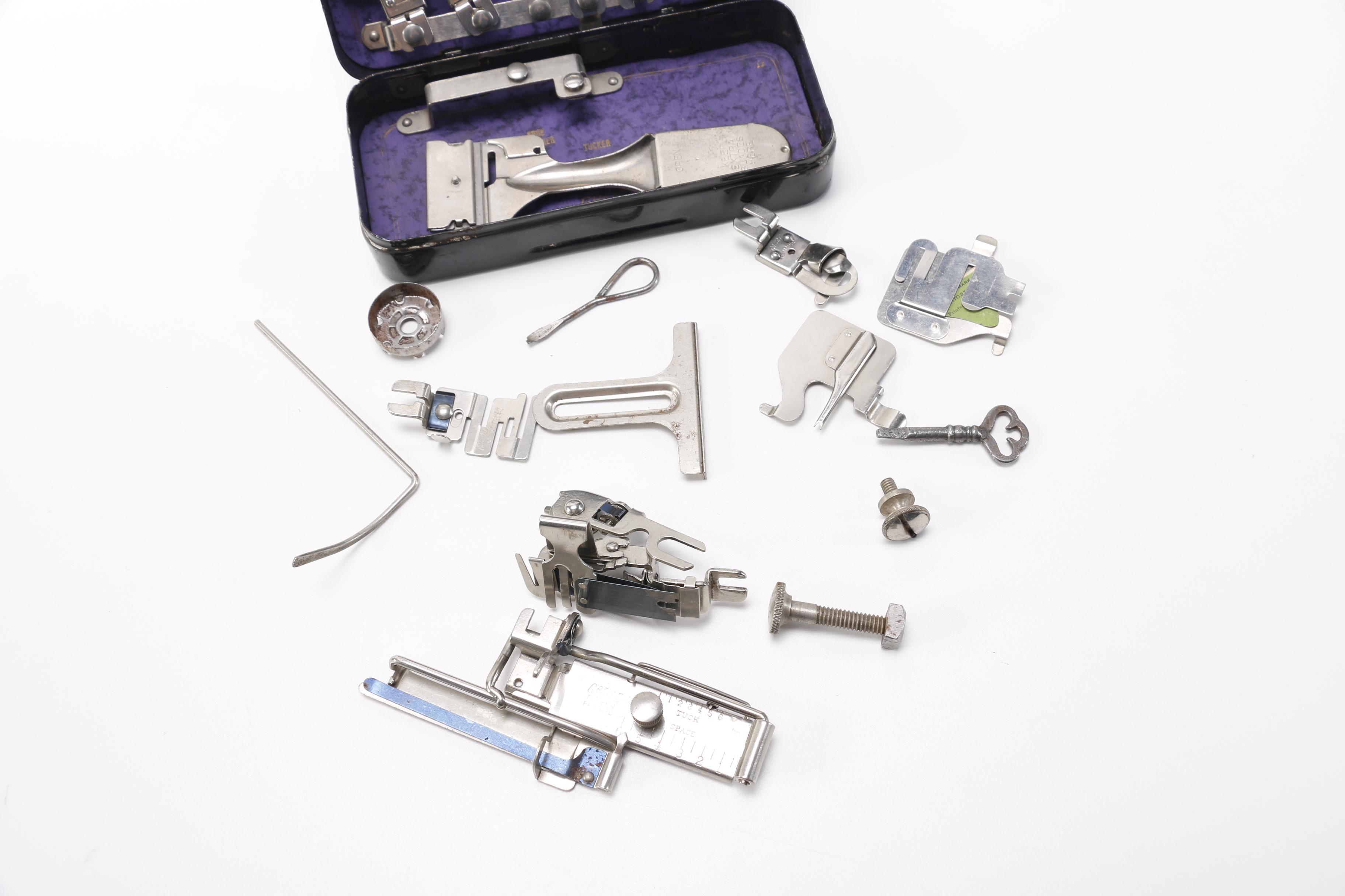 Sewing Tools Including Singer Tiny Serger and Singer Buttonholer