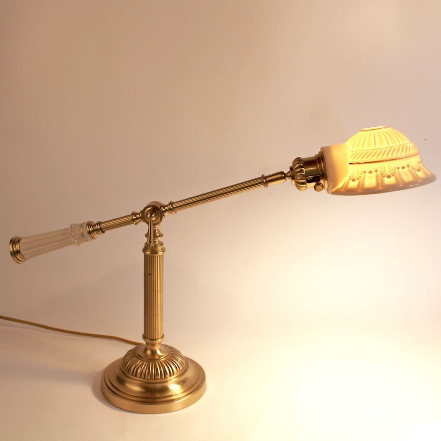 Lenox Cream Porcelain Arm Table Lamp