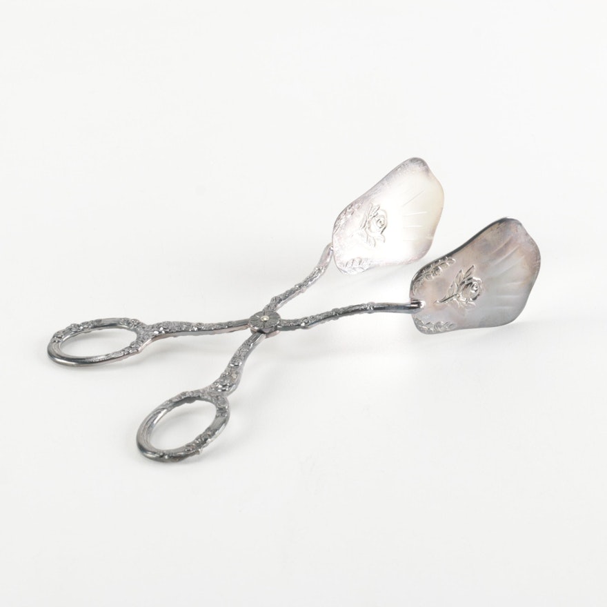 Silver-Plated Bread Tongs