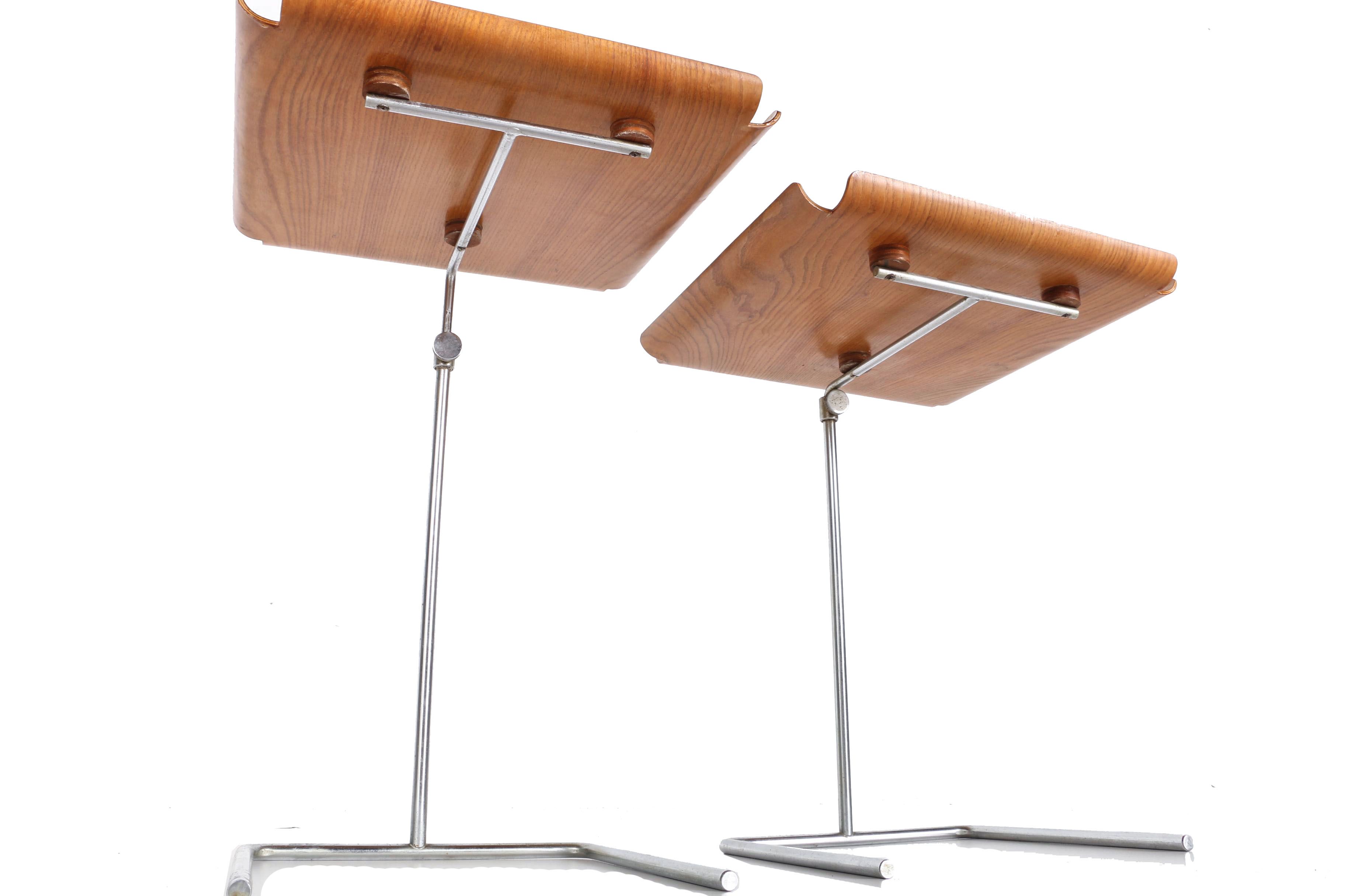 Mid Century Modern "4950" Bentwood Tray Tables by George Nelson for Herman Miller With Invoice