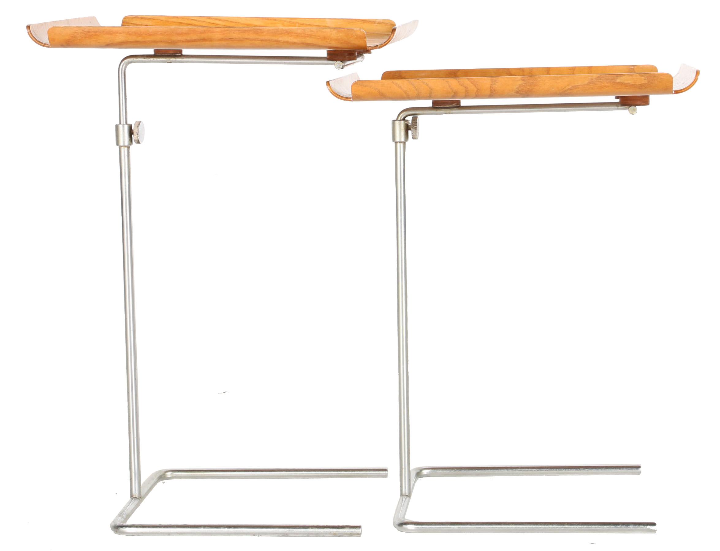 Mid Century Modern "4950" Bentwood Tray Tables by George Nelson for Herman Miller With Invoice