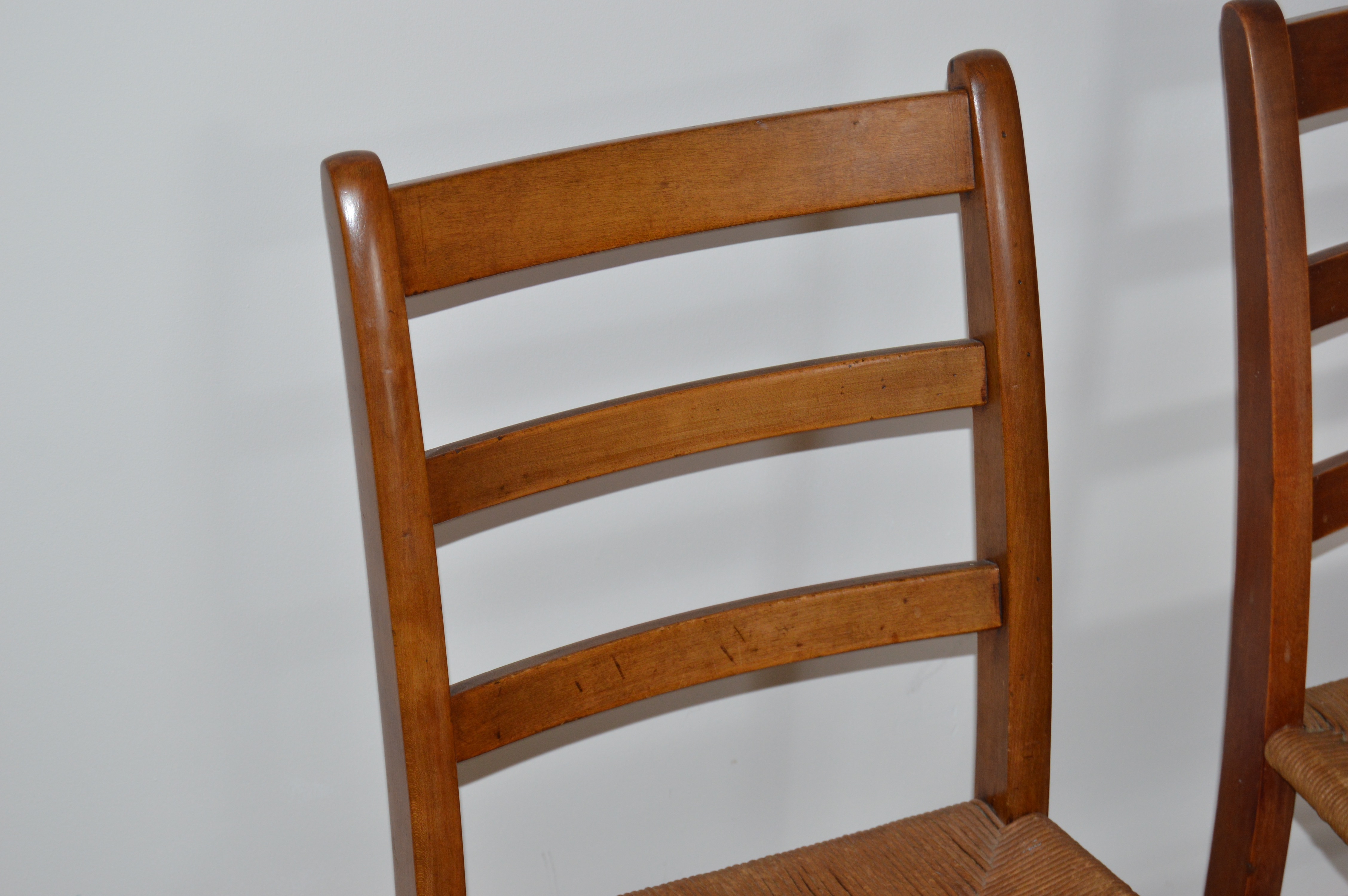 Ladderback Side Chairs With Rush Seats