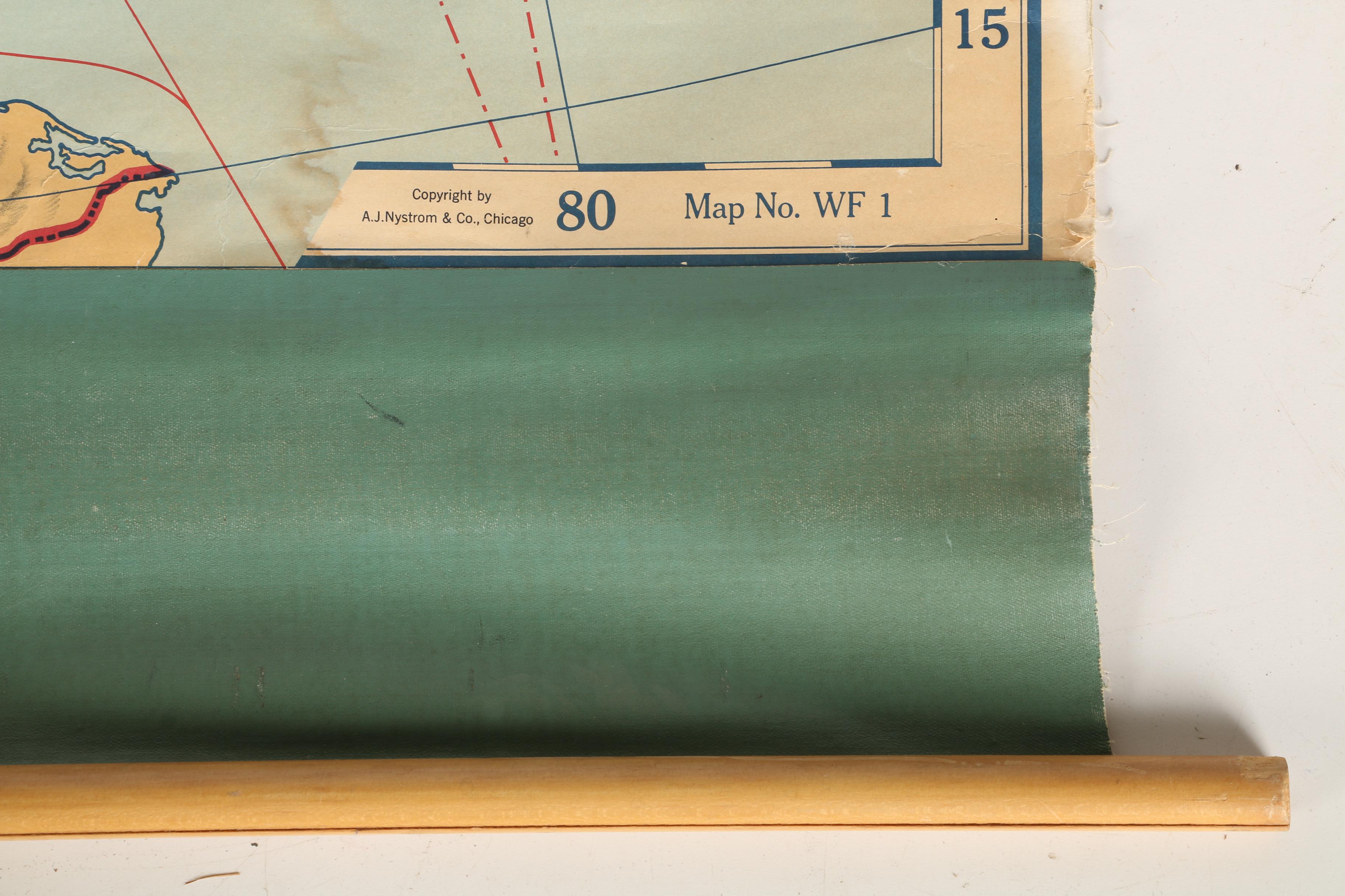 1956 Classroom Map of United States by A.J. Nystrom & Co.