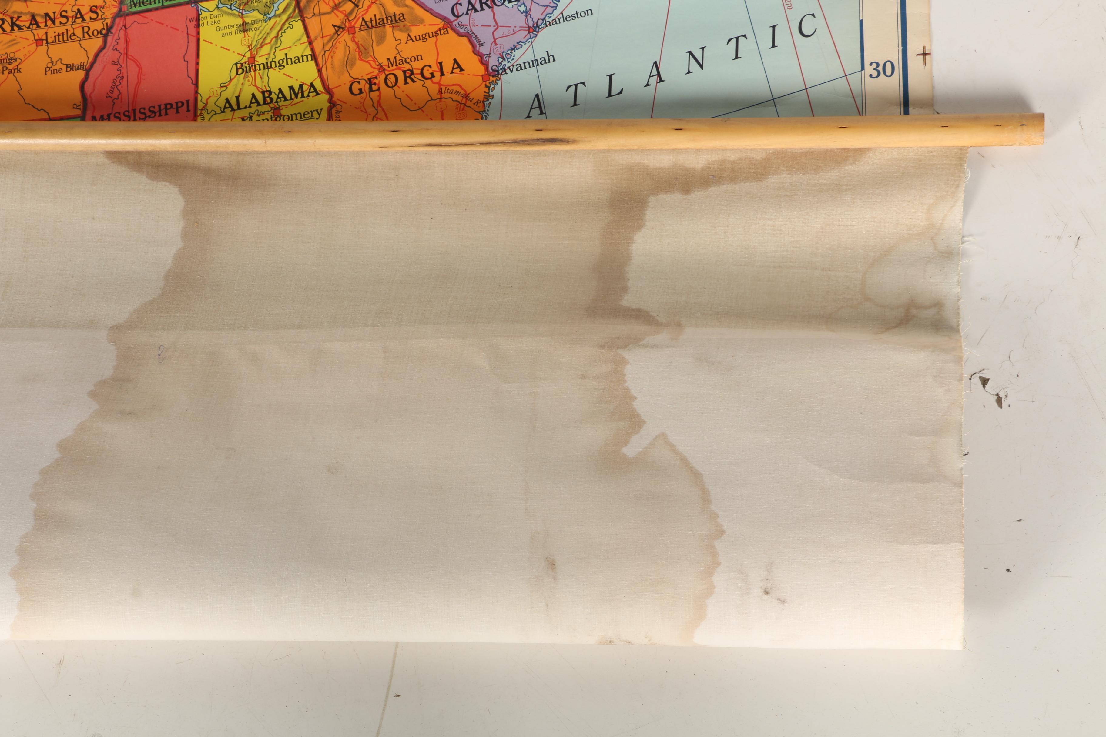 1956 Classroom Map of United States by A.J. Nystrom & Co.