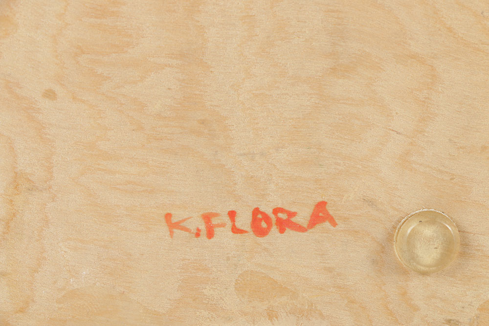 Kim Flora Encaustic and Collage on Panel "View from a Canal"