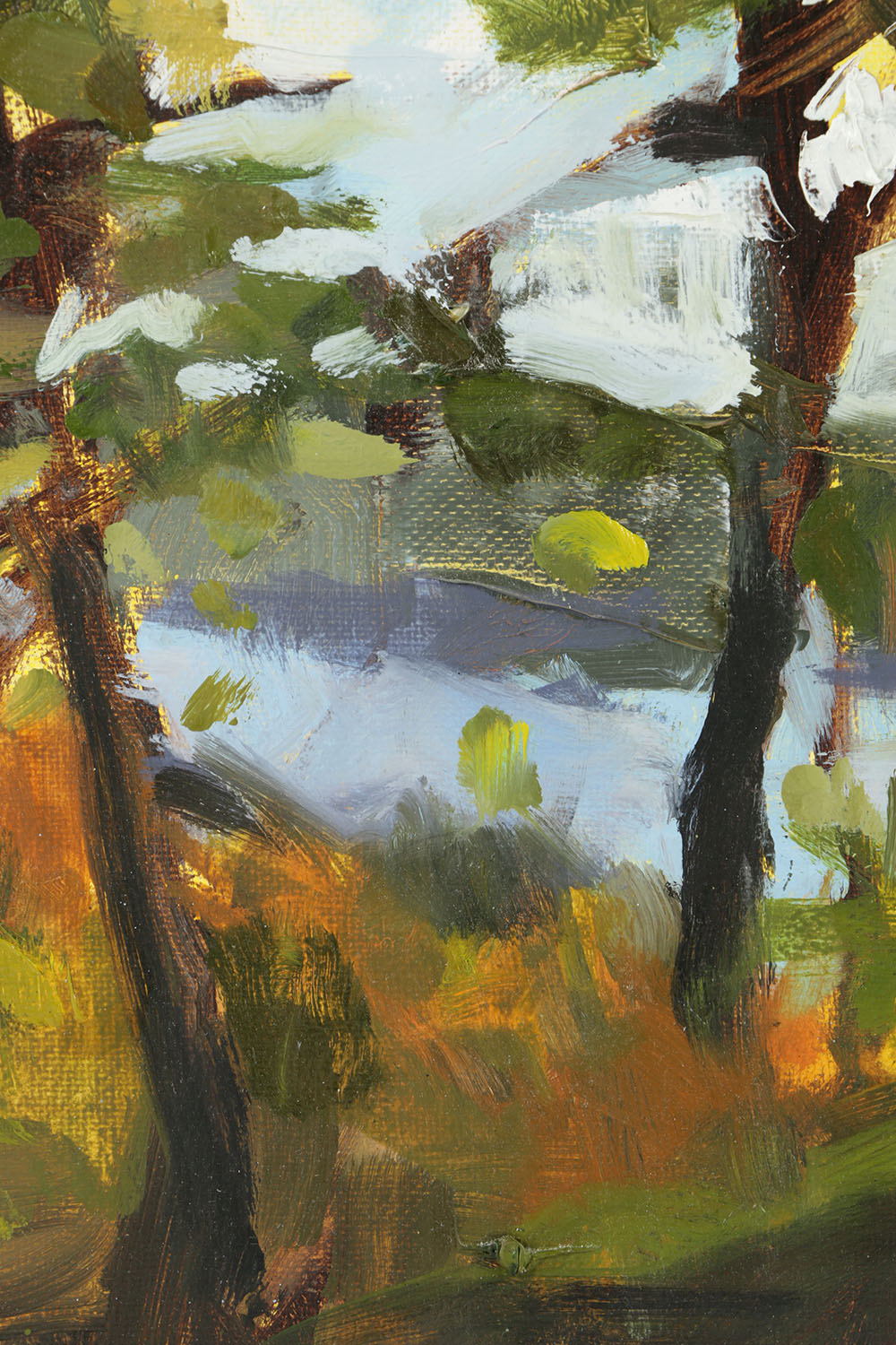 Kim Flora Oil Painting on Canvas "Eden Park Study (of the Ohio River) "