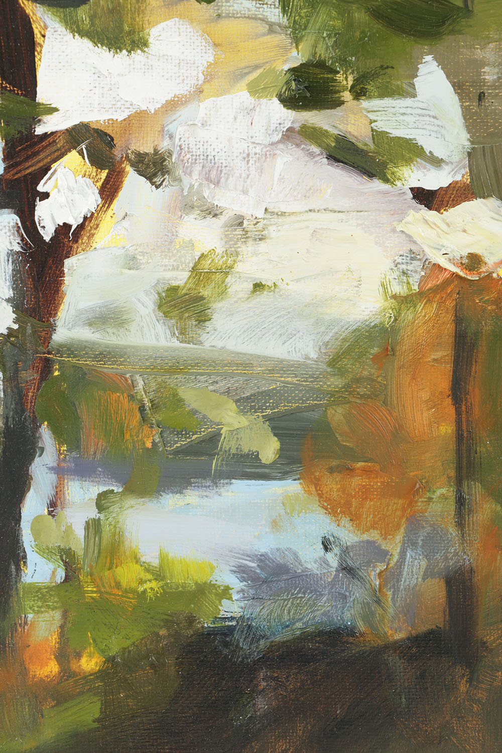 Kim Flora Oil Painting on Canvas "Eden Park Study (of the Ohio River) "