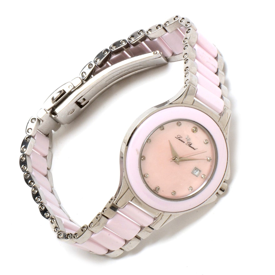 Lucien Piccard Diamond Mother of Pearl Pink Wristwatch