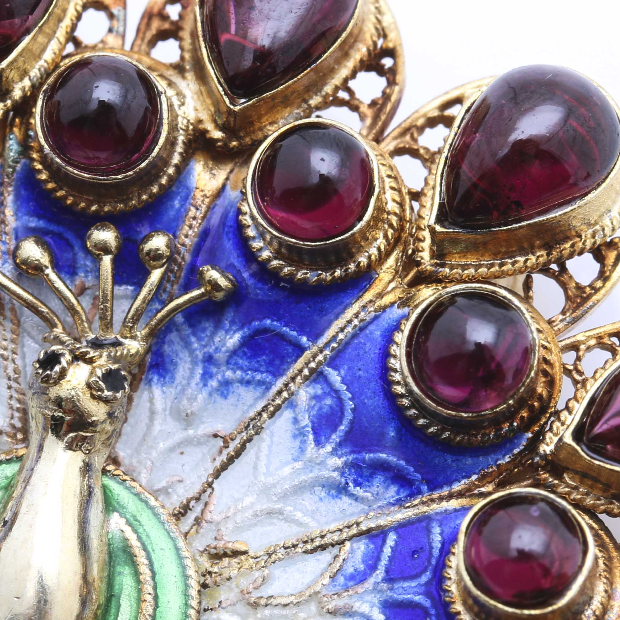 Sterling Silver Peacock Brooch and Costume Fly Pin