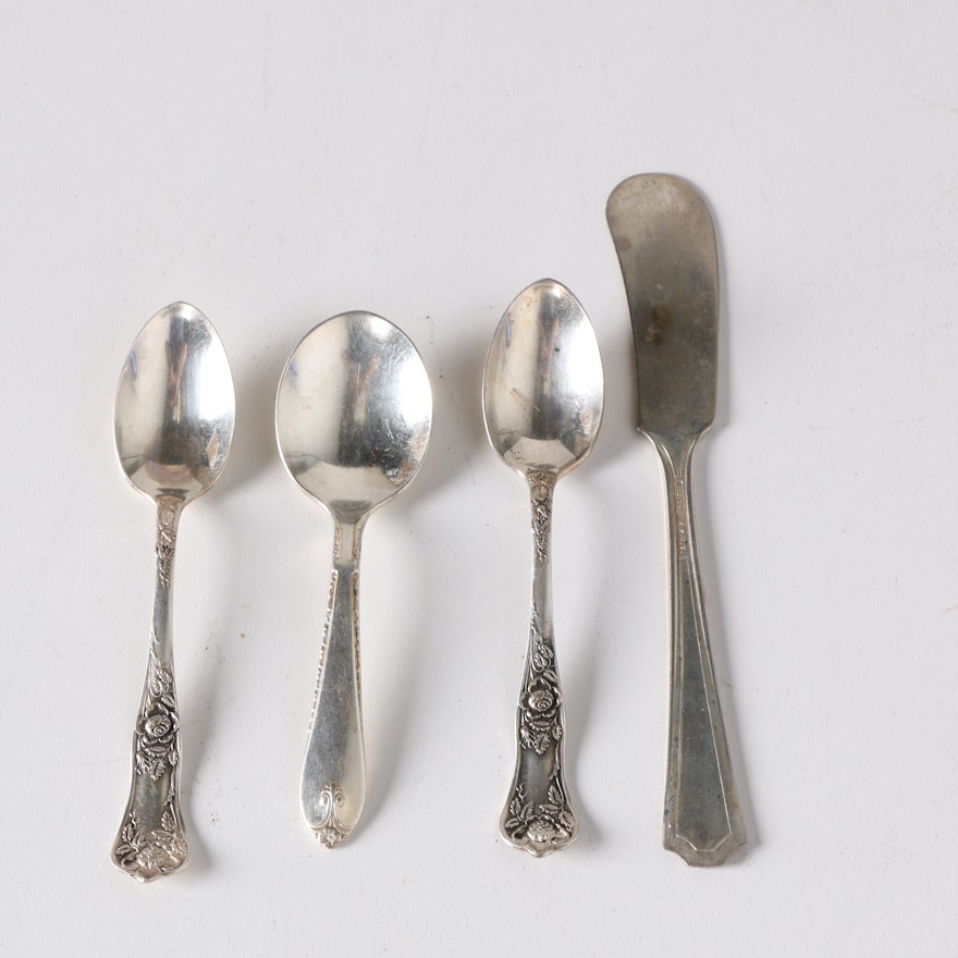 Wm Rogers & Son "Exquisite" Spoon and Other Assorted Silver Plate