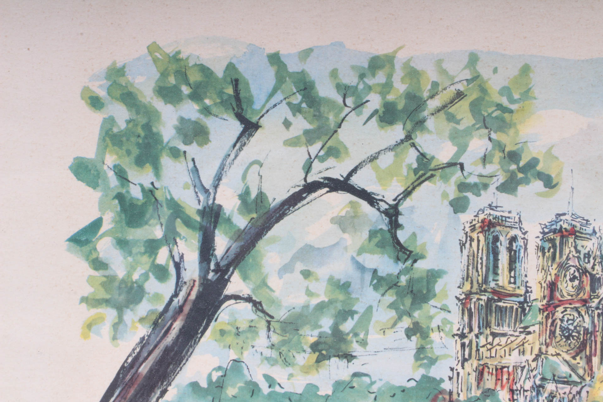 Puillery Original Watercolor "Notre Dame et la Seine"