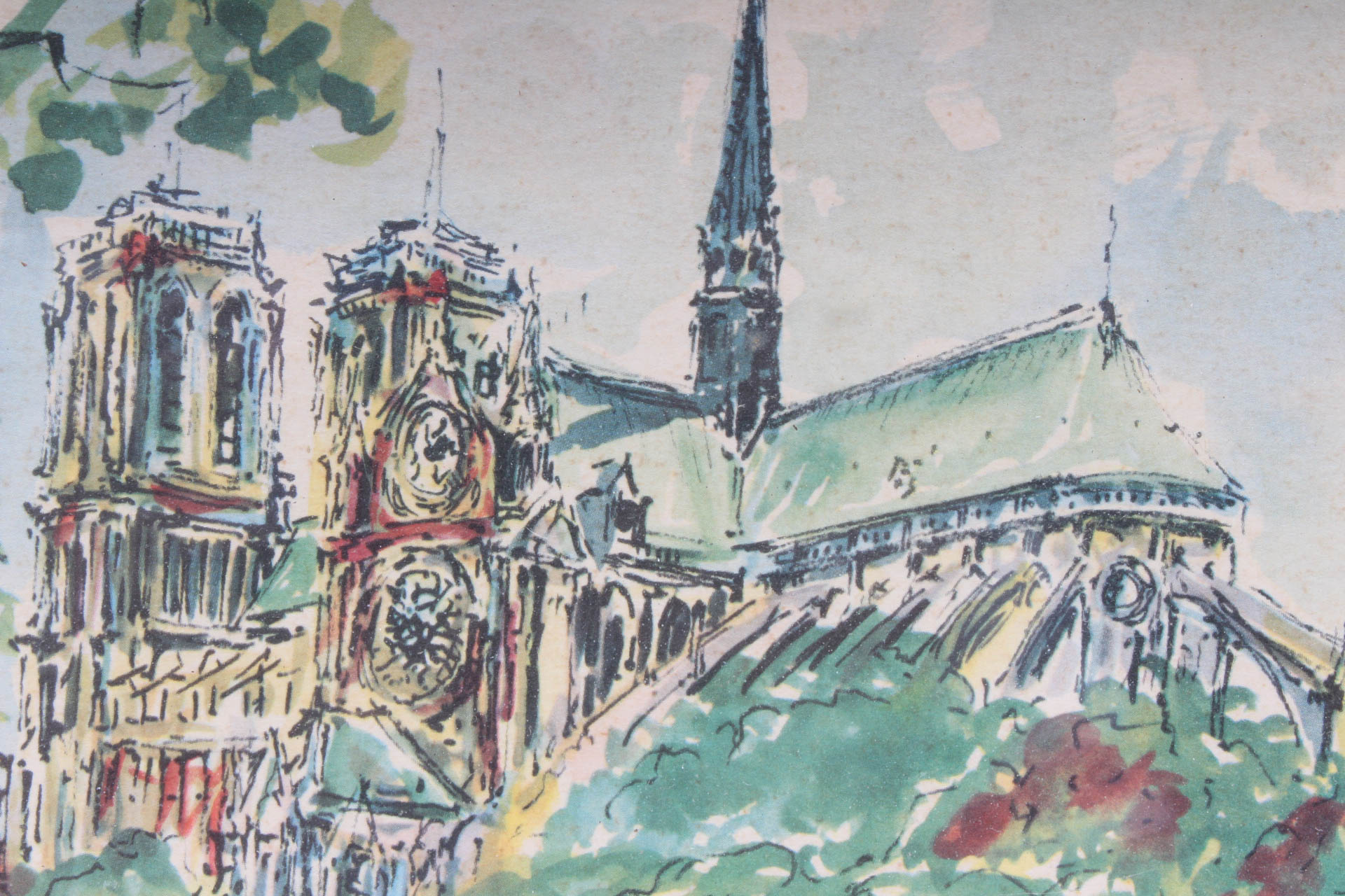 Puillery Original Watercolor "Notre Dame et la Seine"