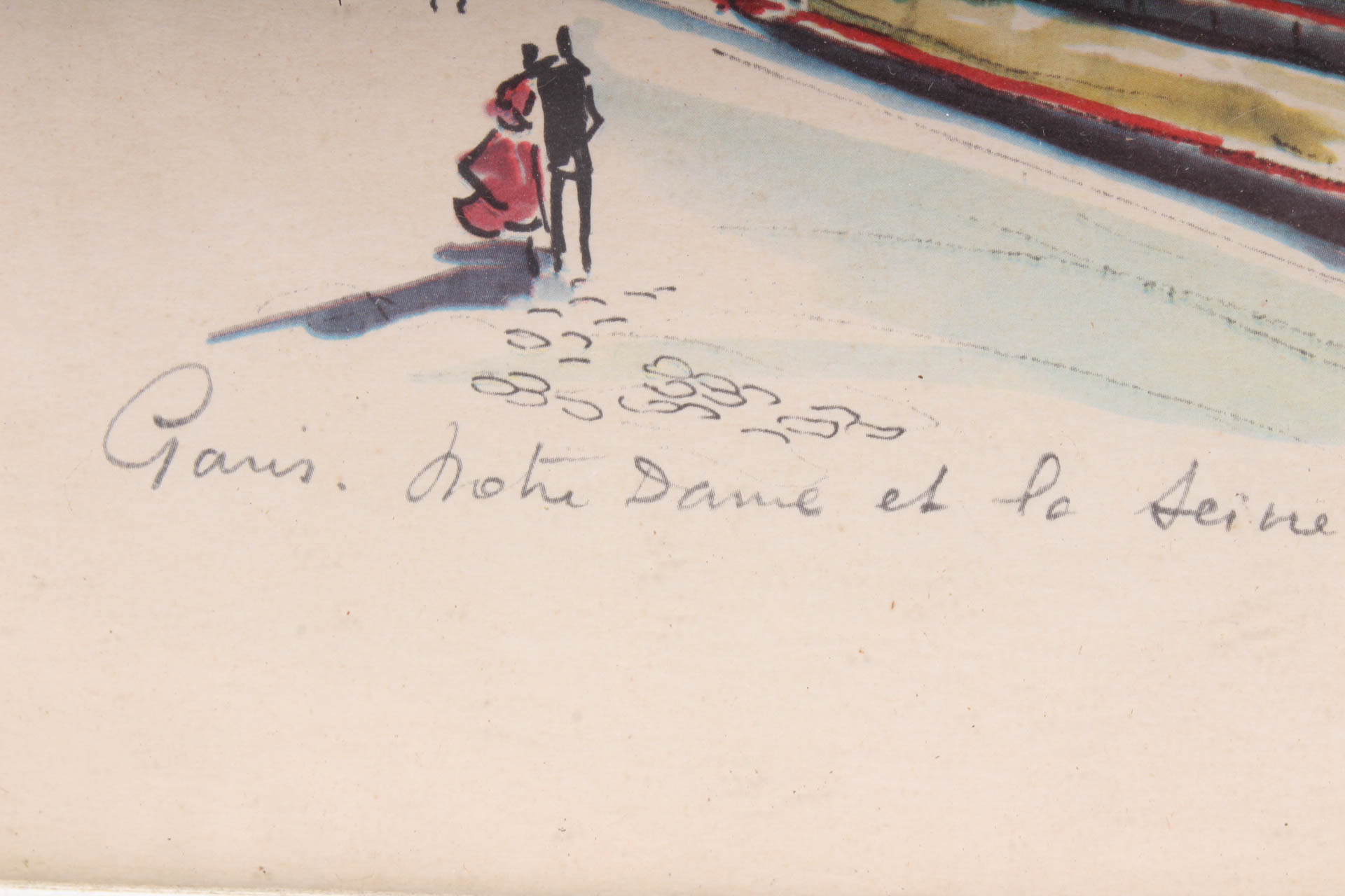 Puillery Original Watercolor "Notre Dame et la Seine"