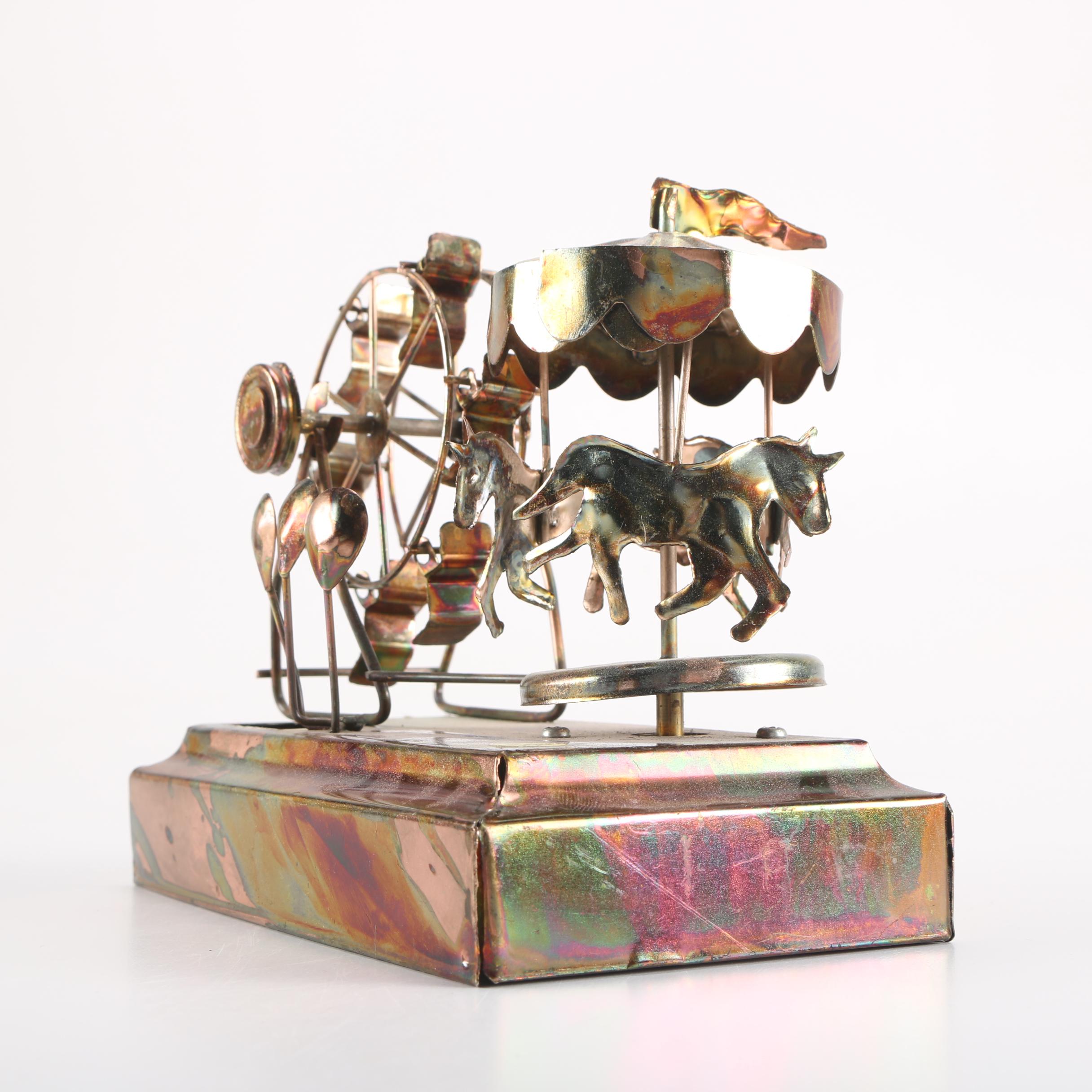 Molded Brass Carnival-Themed Music Box