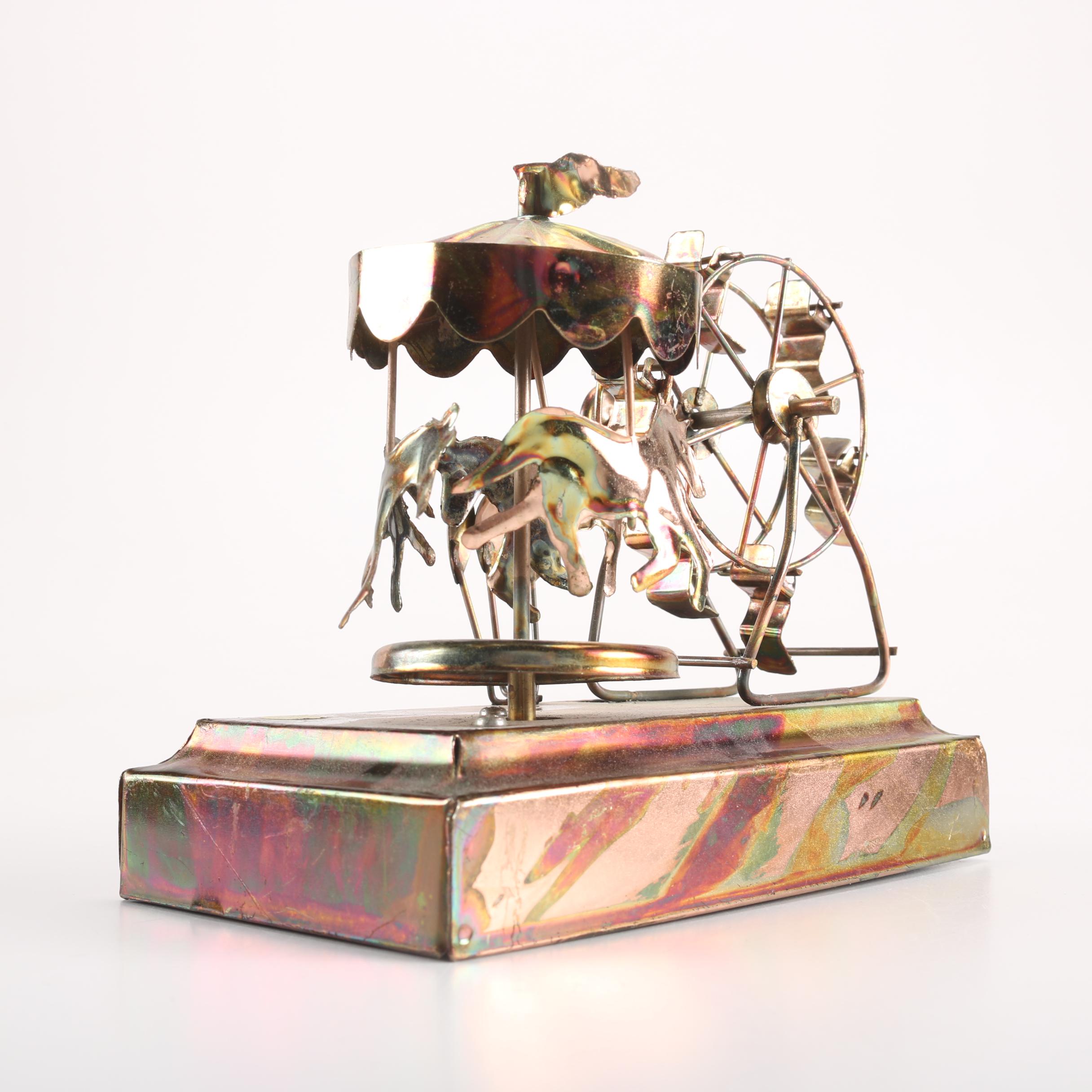 Molded Brass Carnival-Themed Music Box