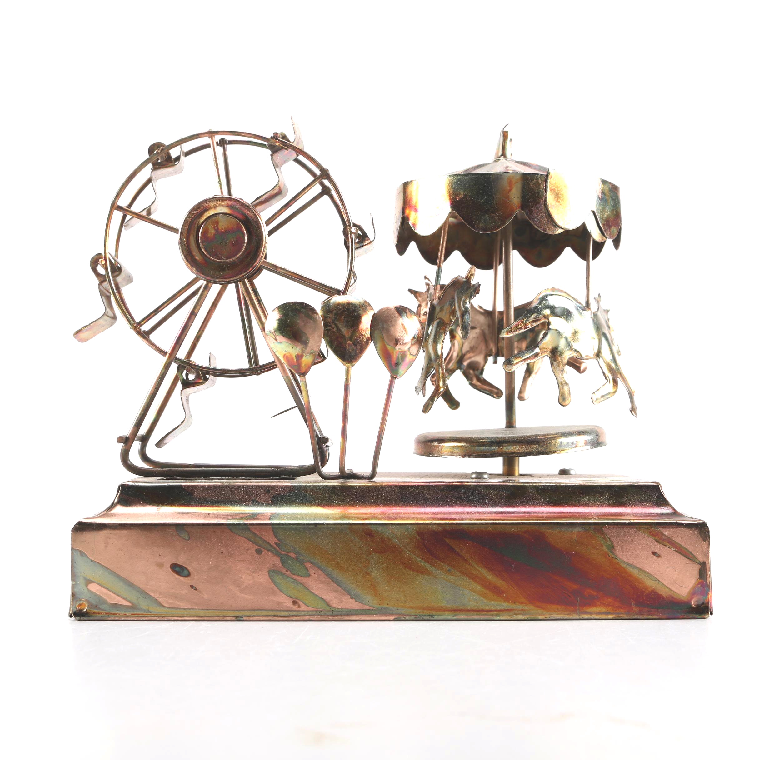 Molded Brass Carnival-Themed Music Box